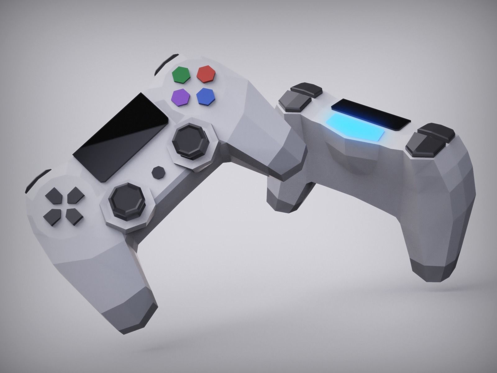 Play Station controller joystick Low-poly 3D model_3