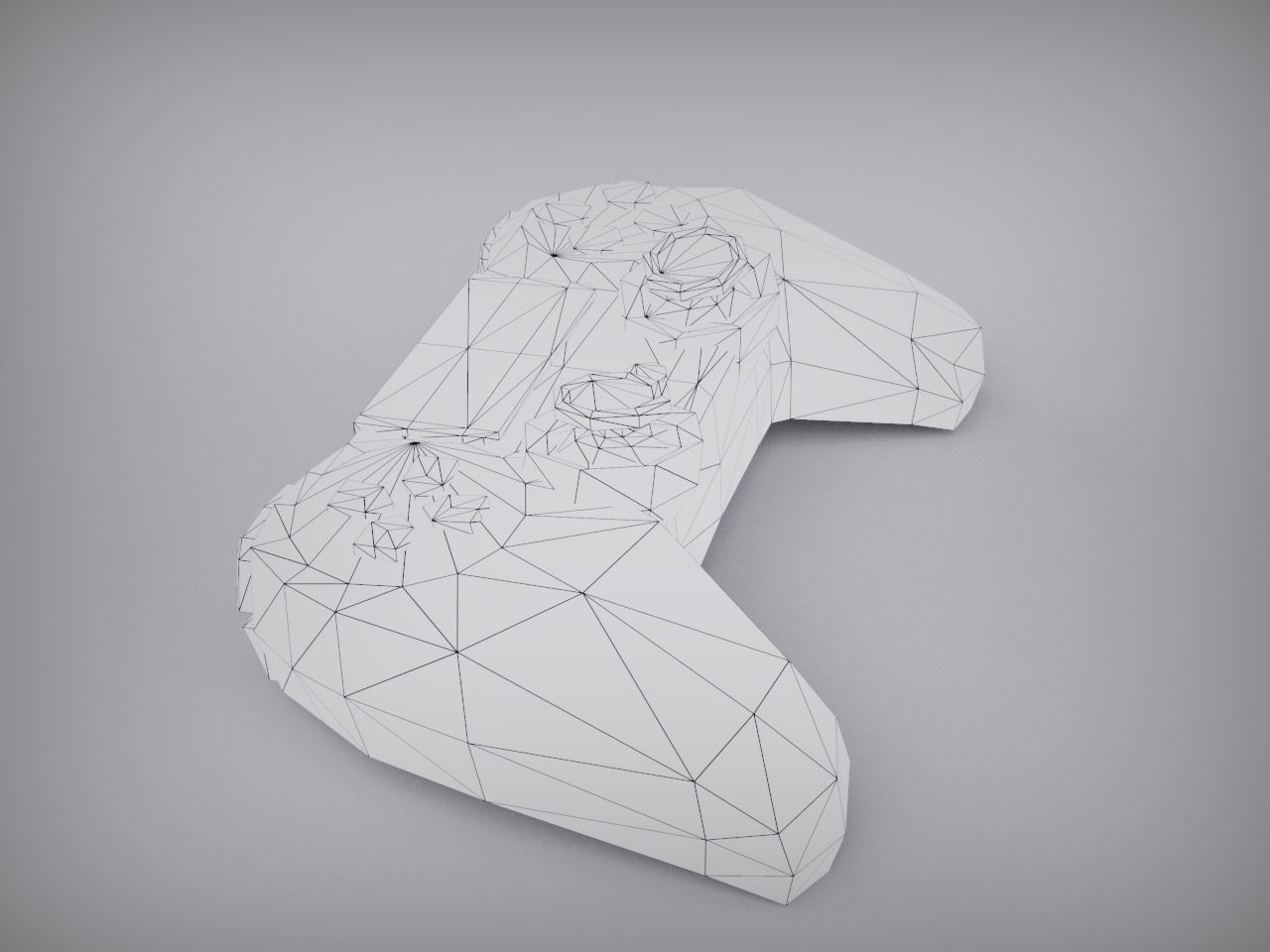 Play Station controller joystick Low-poly 3D model_14