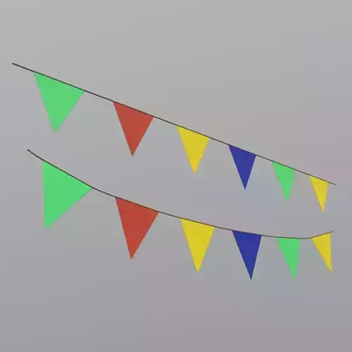 Pennant bunting flags Low-poly 3D model