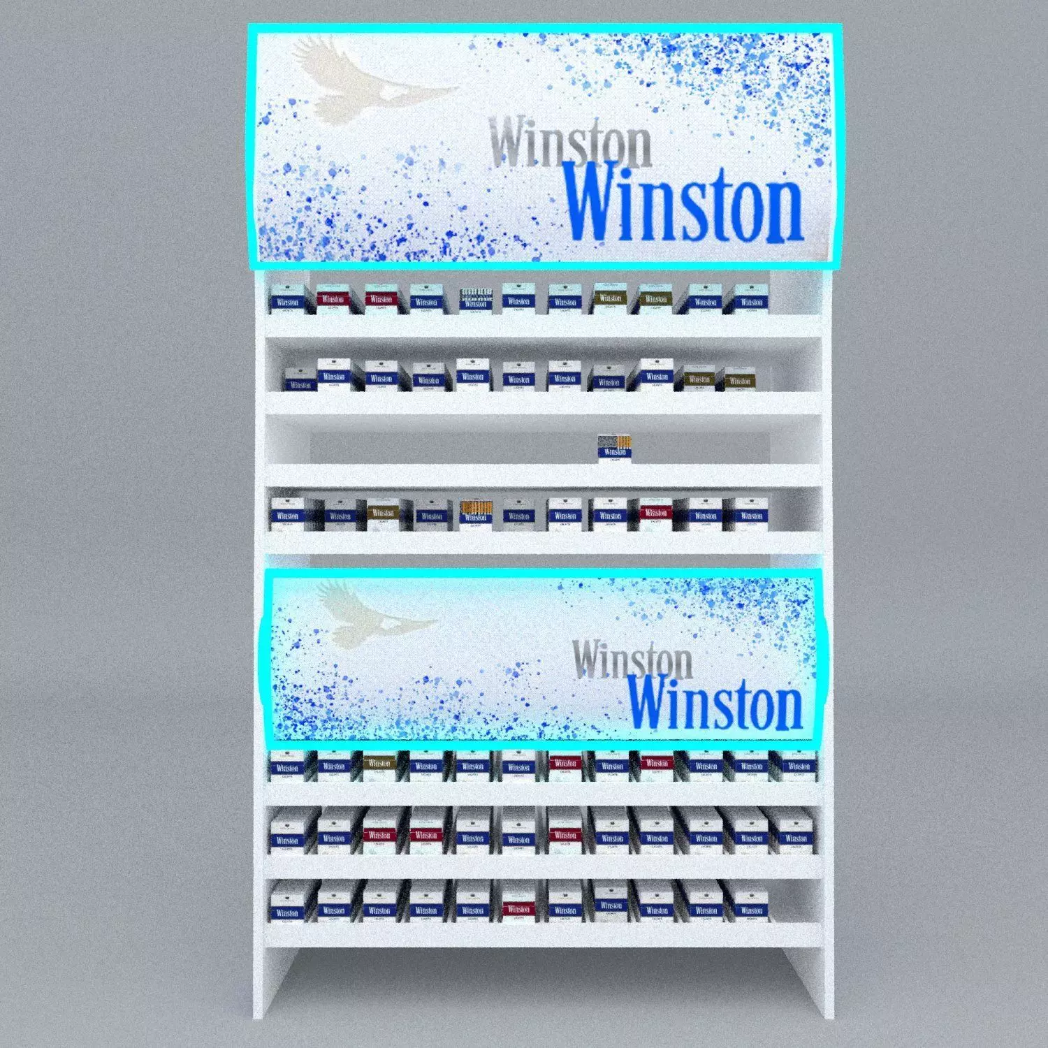 cigarette stand Winston Free low-poly 3D model