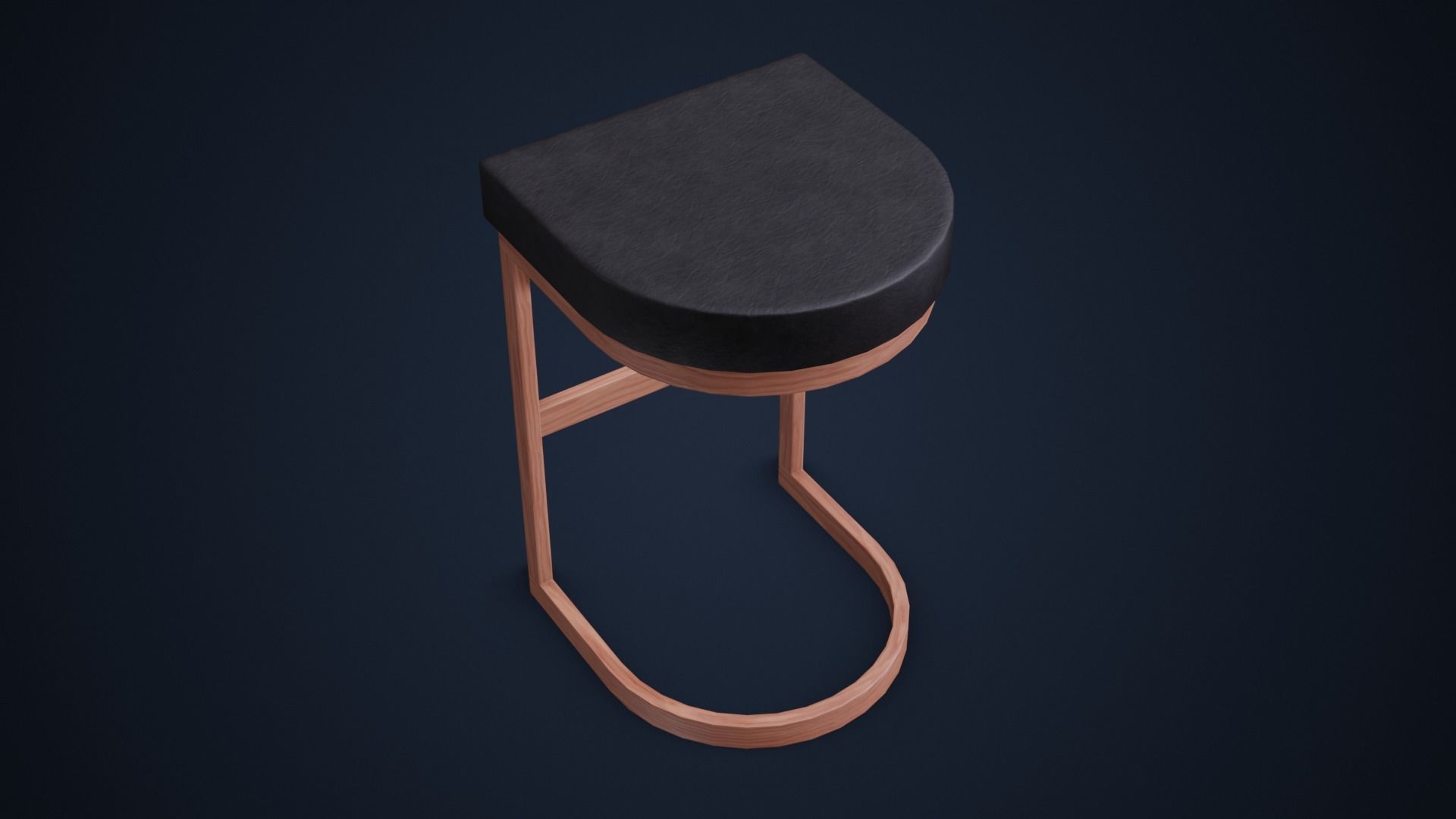 Bar Stool PBR Low-poly 3D model_11