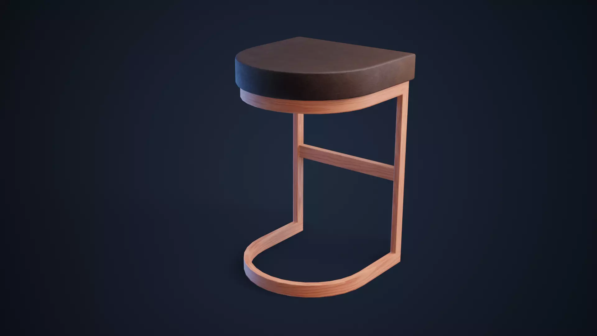 Bar Stool PBR Low-poly 3D model_0