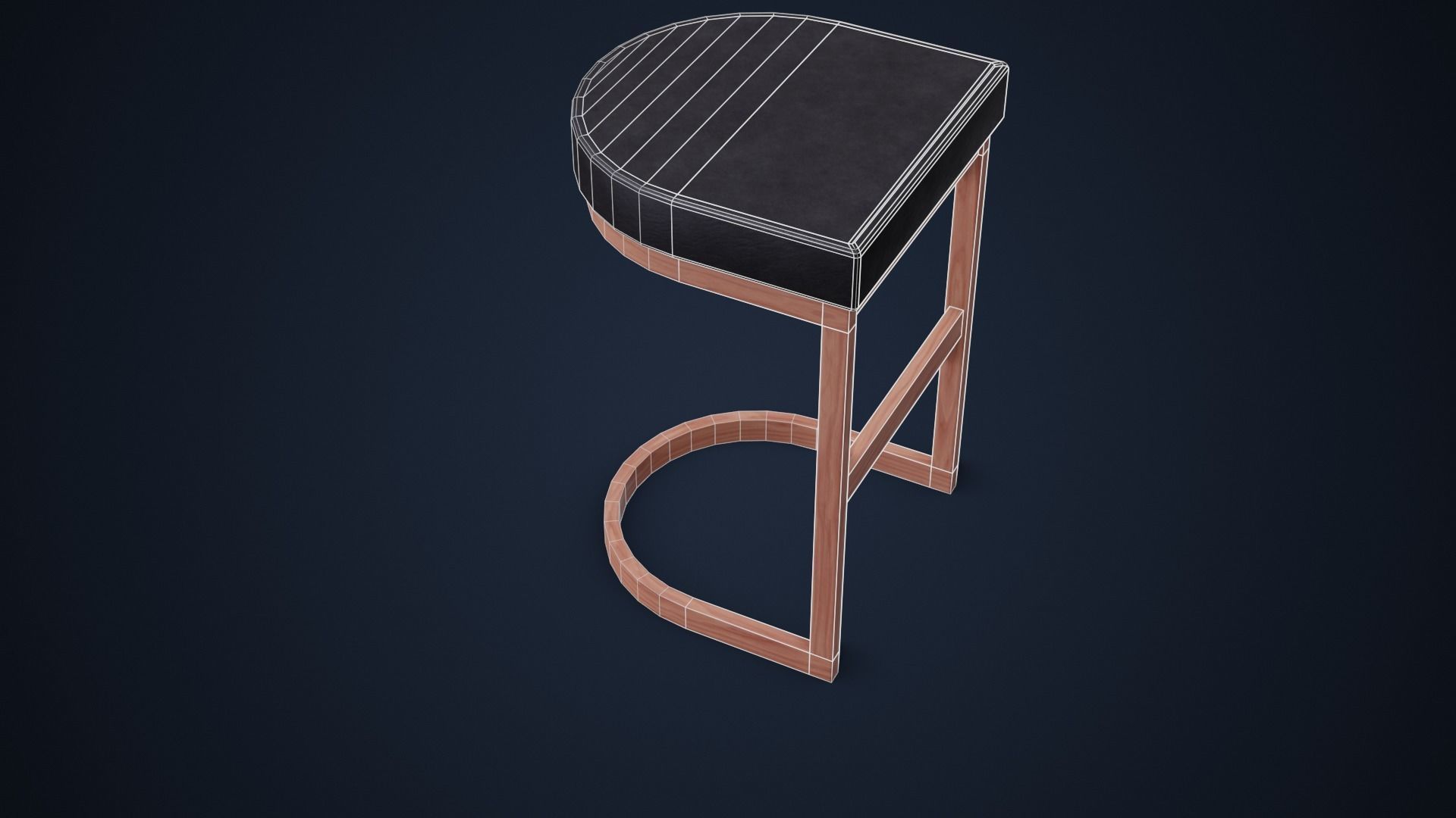 Bar Stool PBR Low-poly 3D model_16