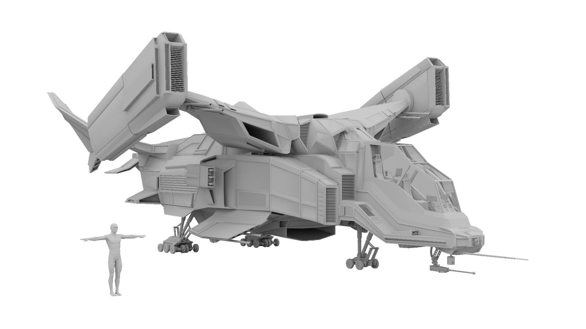 Sci Fi Spaceship - Battle Ship - 3D model_2