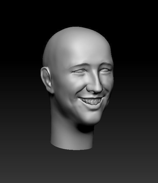 1 person 4 heads 3D print model_1
