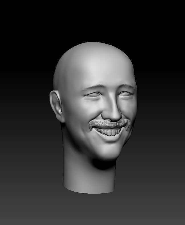 1 person 4 heads 3D print model_14