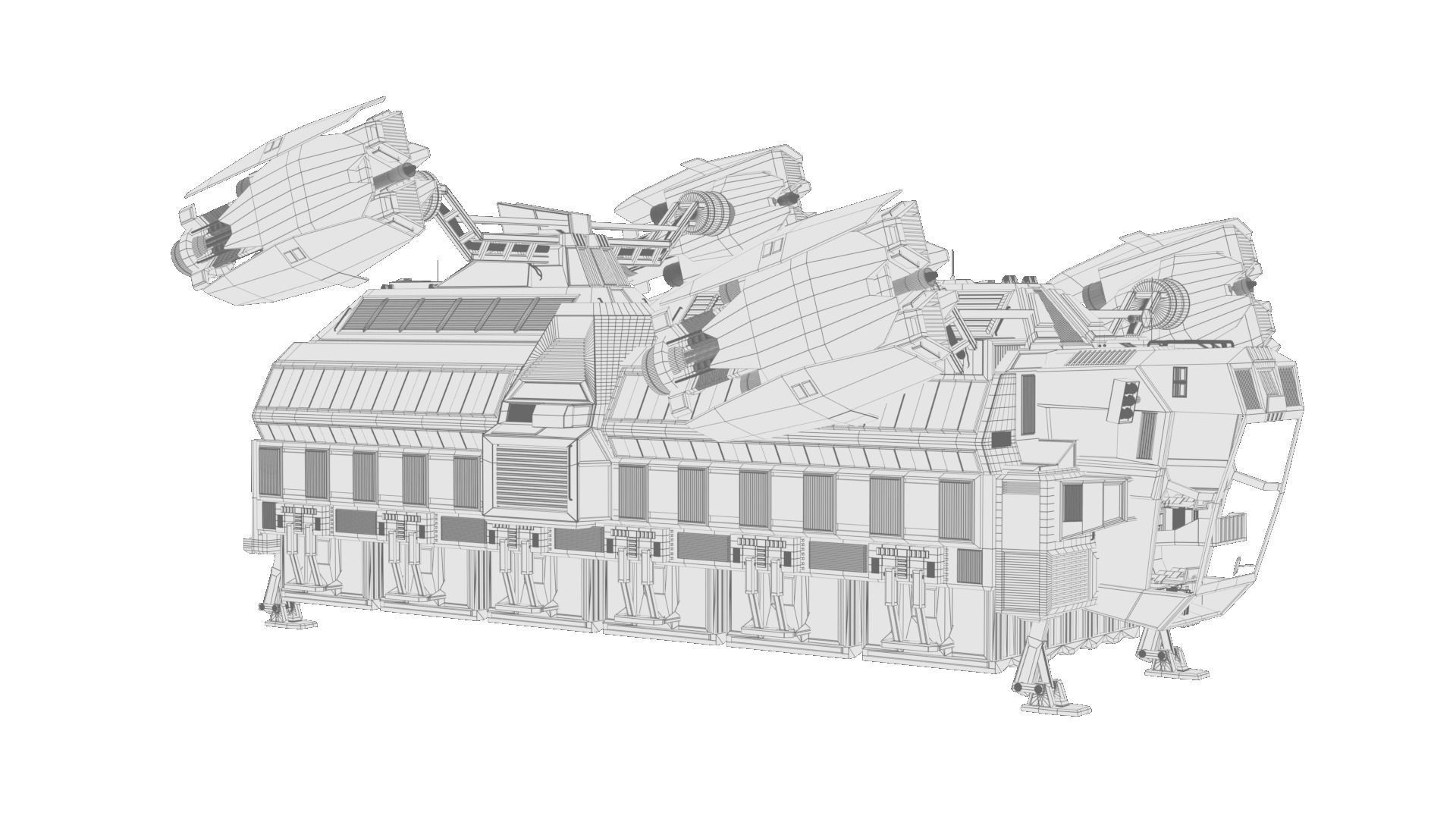 Sci Fi Spaceship - Cargo Ship - 3D model_7