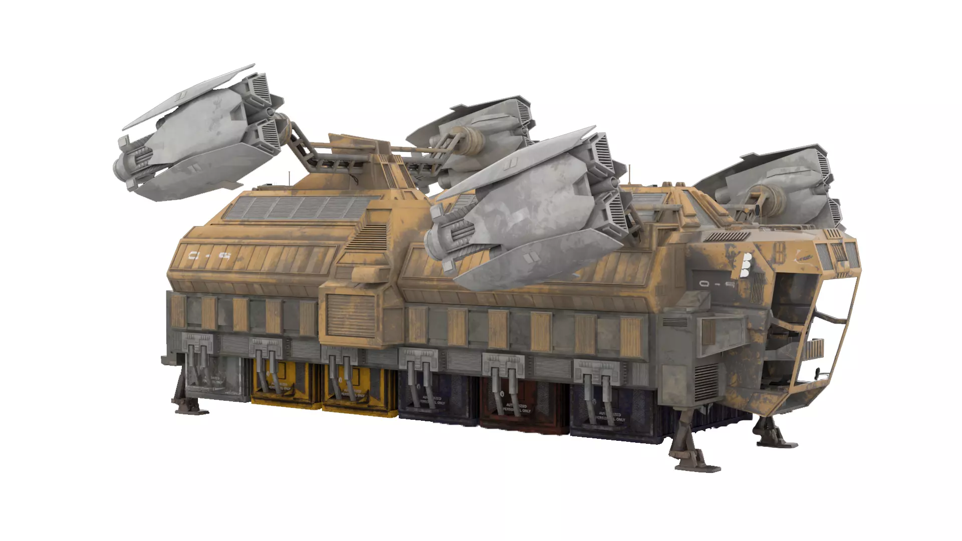 Sci Fi Spaceship - Cargo Ship - 3D model_0