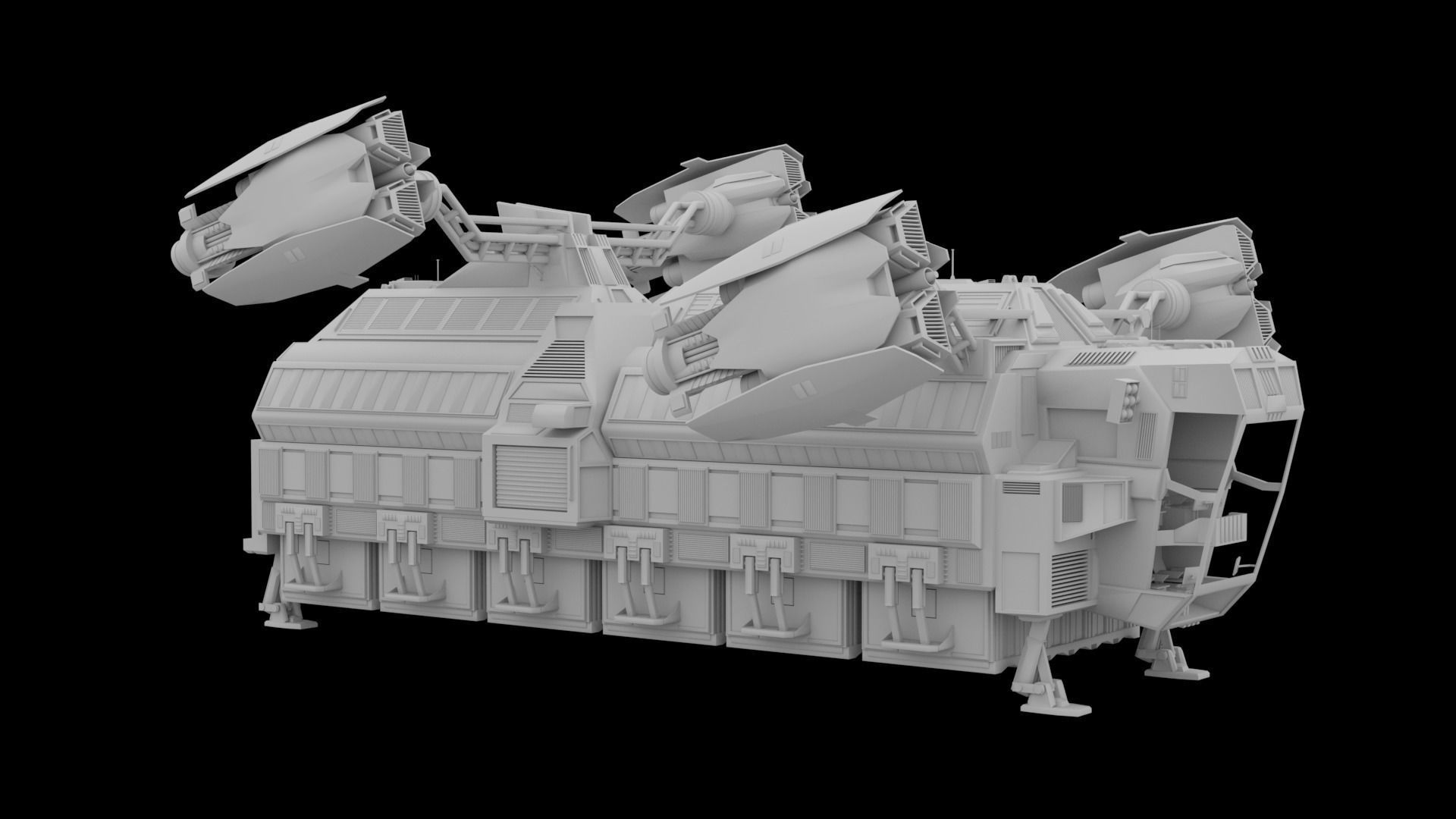 Sci Fi Spaceship - Cargo Ship - 3D model_5