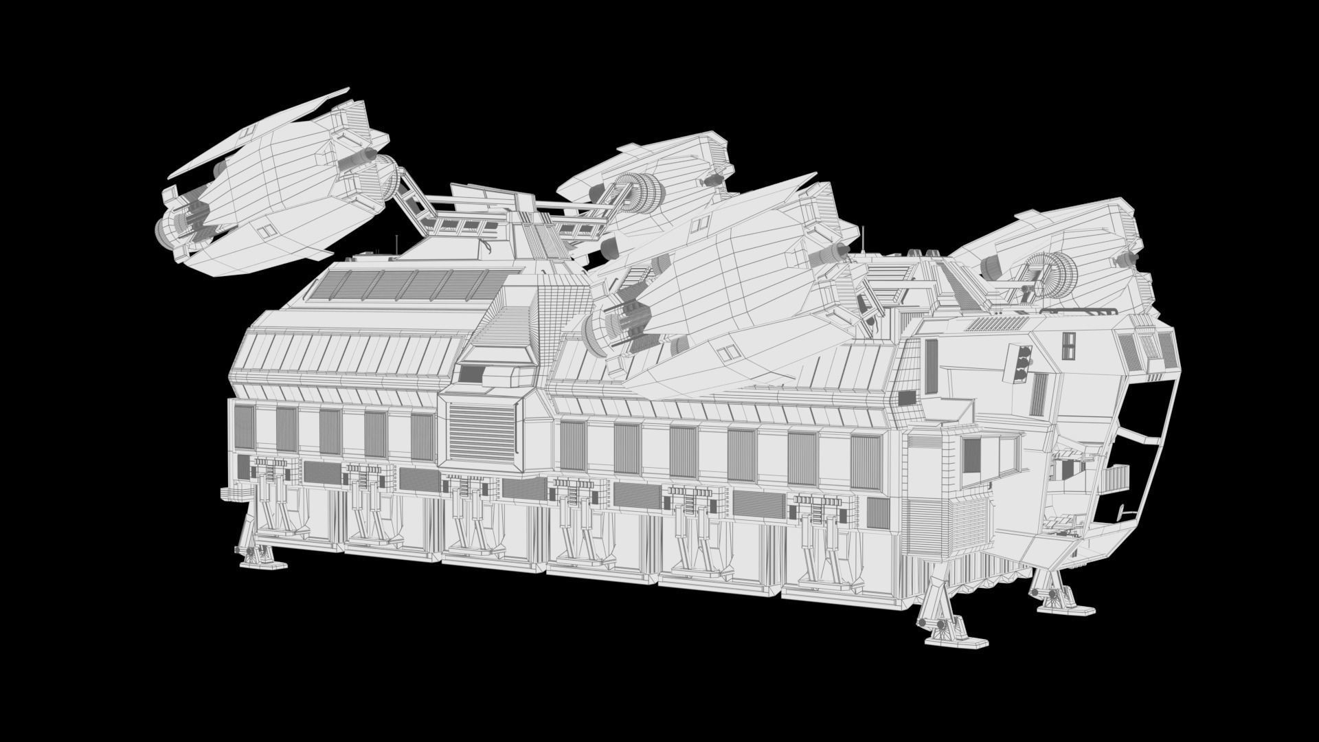 Sci Fi Spaceship - Cargo Ship - 3D model_3