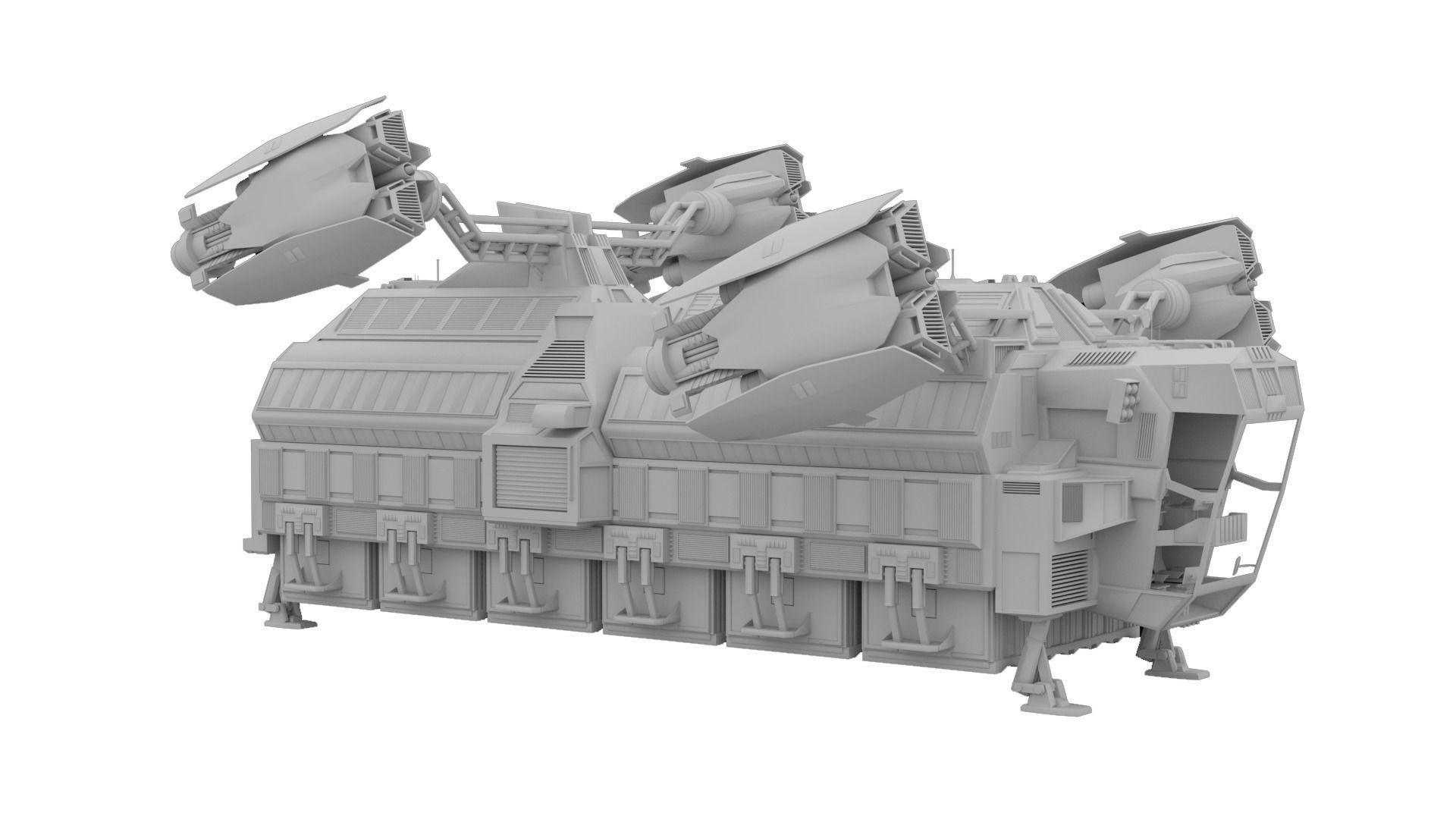 Sci Fi Spaceship - Cargo Ship - 3D model_2