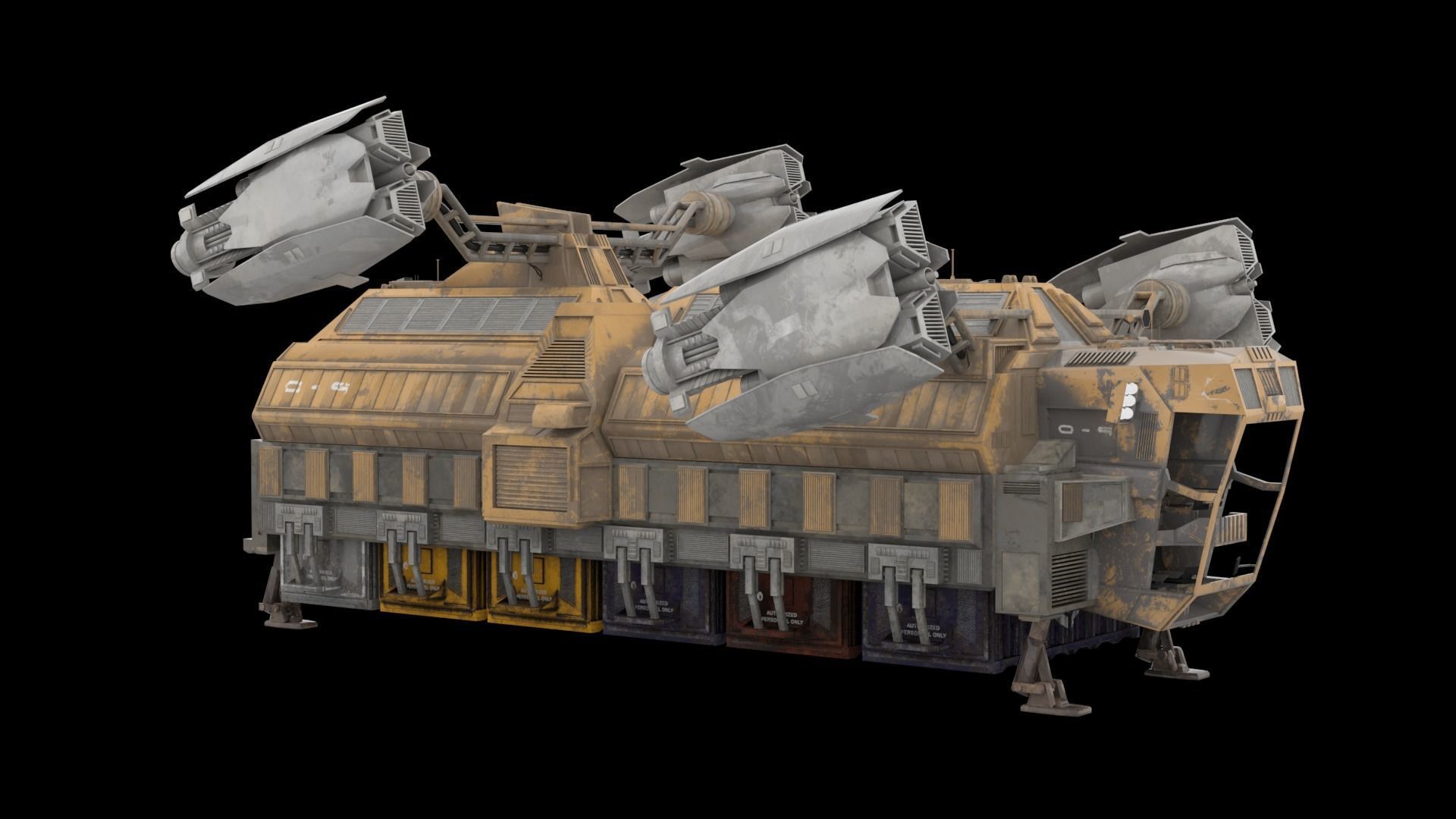 Sci Fi Spaceship - Cargo Ship - 3D model_4