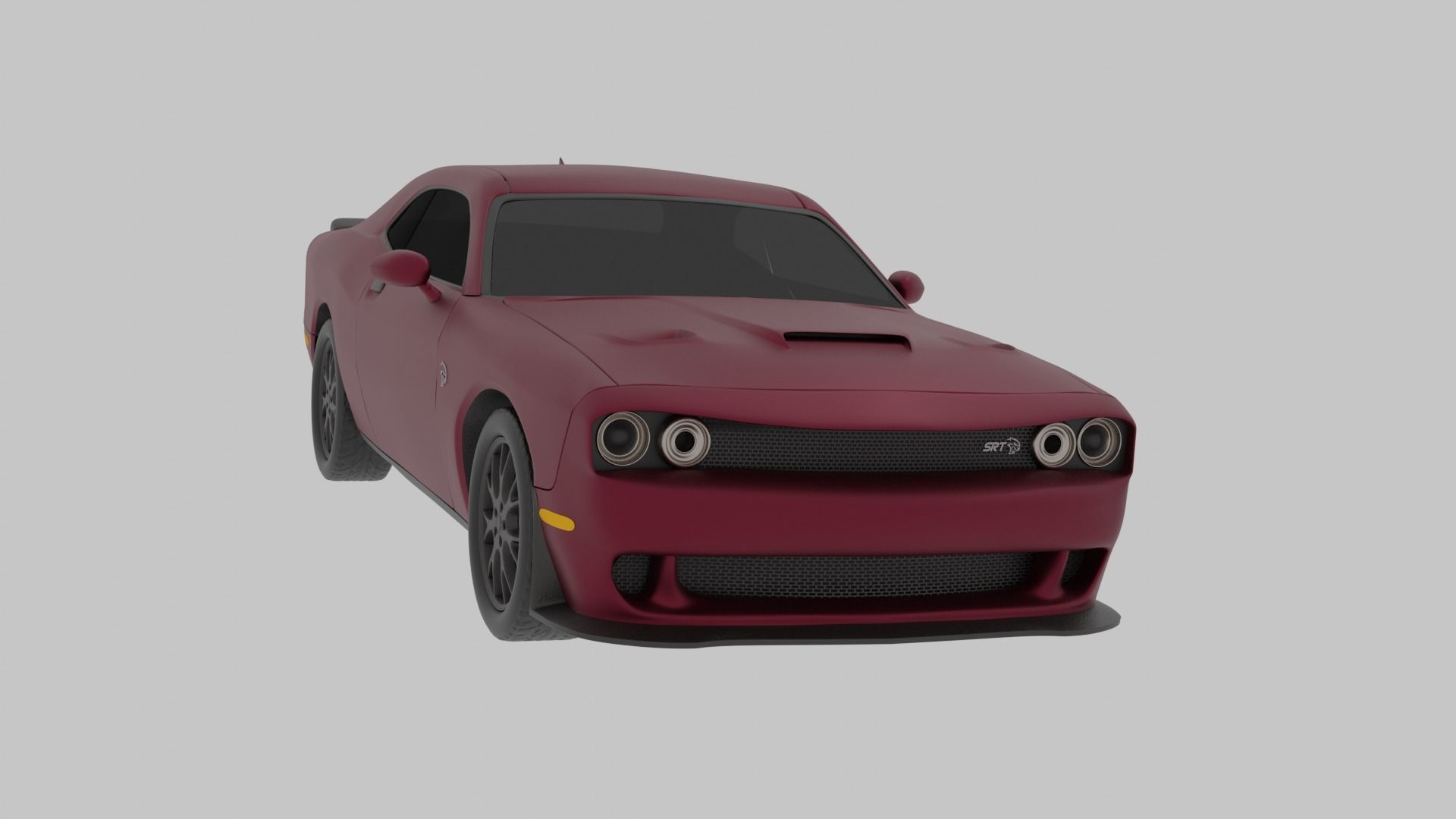 Dodge challenger SRT Hellcat with wheel animation 3D model_7