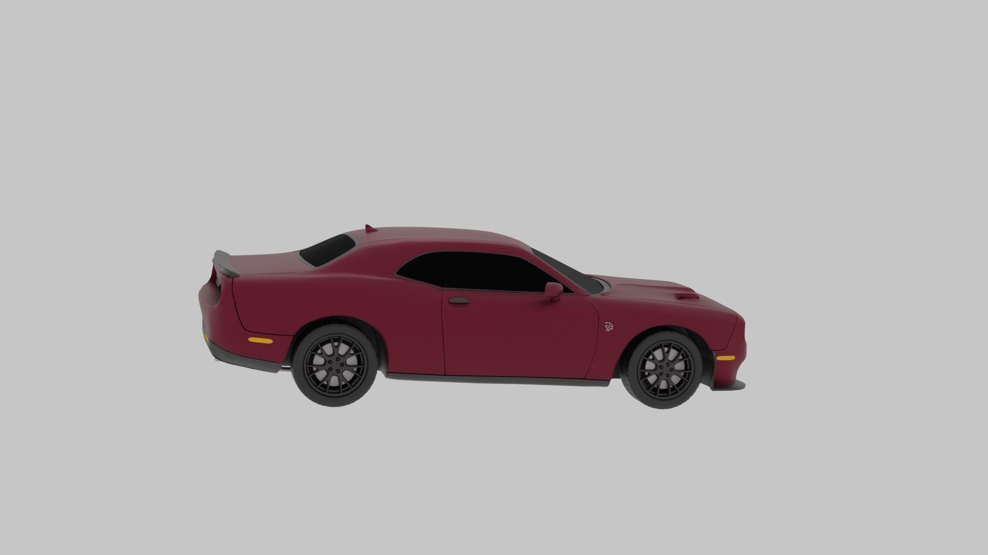 Dodge challenger SRT Hellcat with wheel animation 3D model_1