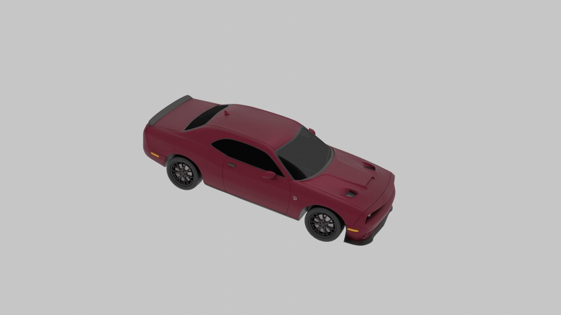 Dodge challenger SRT Hellcat with wheel animation 3D model_3