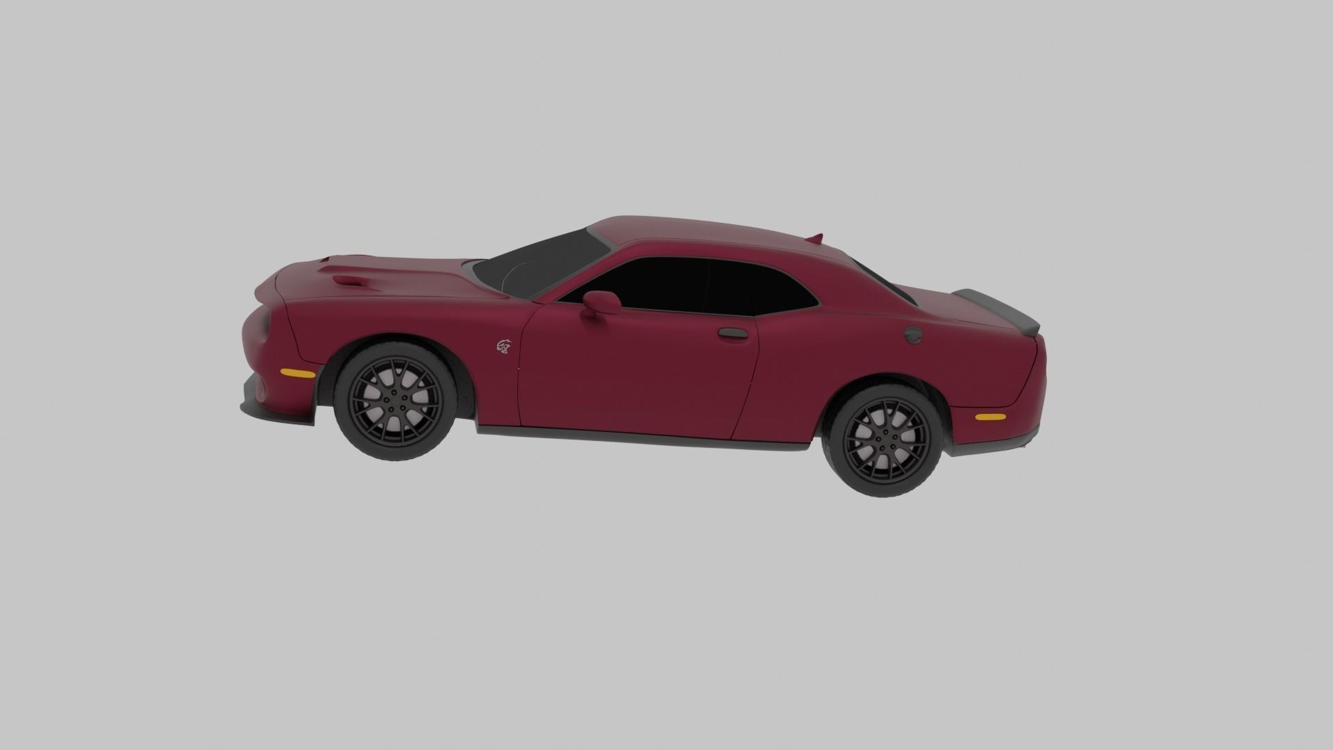 Dodge challenger SRT Hellcat with wheel animation 3D model_8