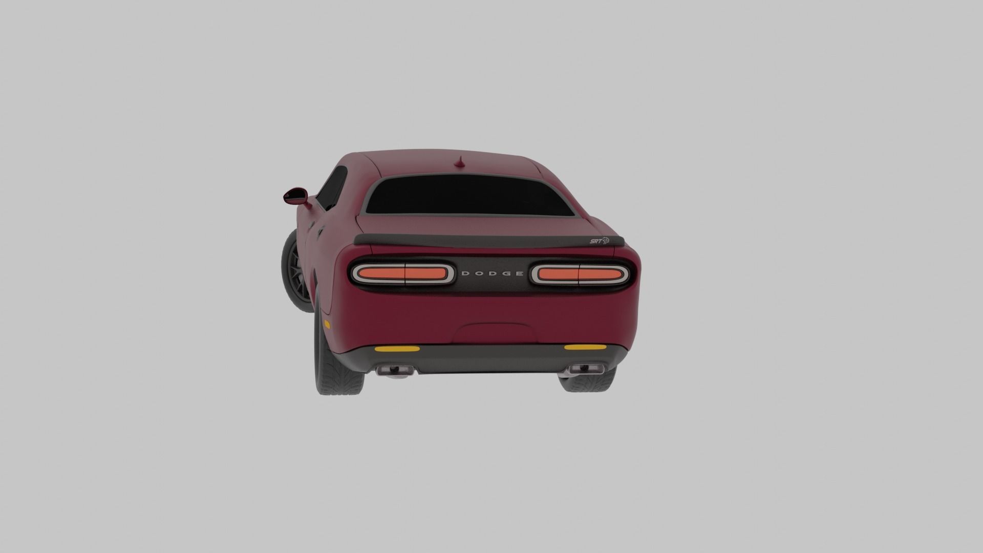 Dodge challenger SRT Hellcat with wheel animation 3D model_13