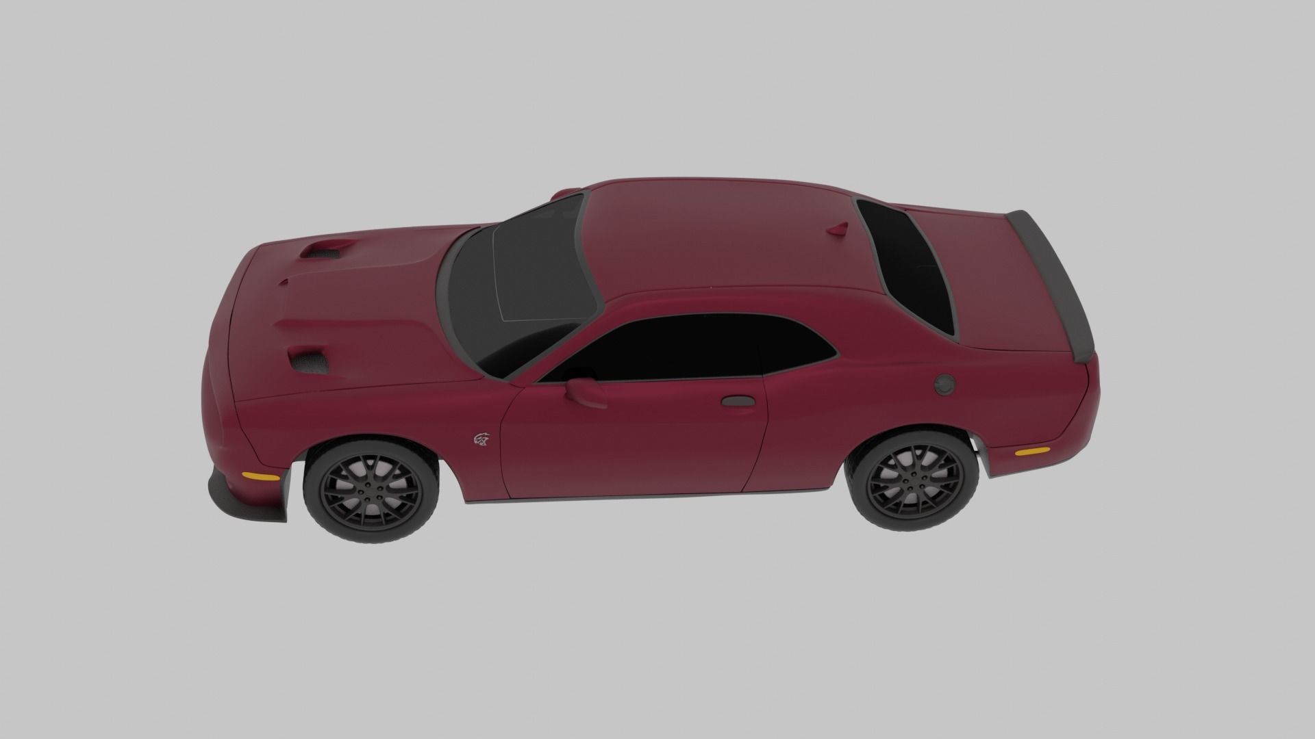 Dodge challenger SRT Hellcat with wheel animation 3D model_9