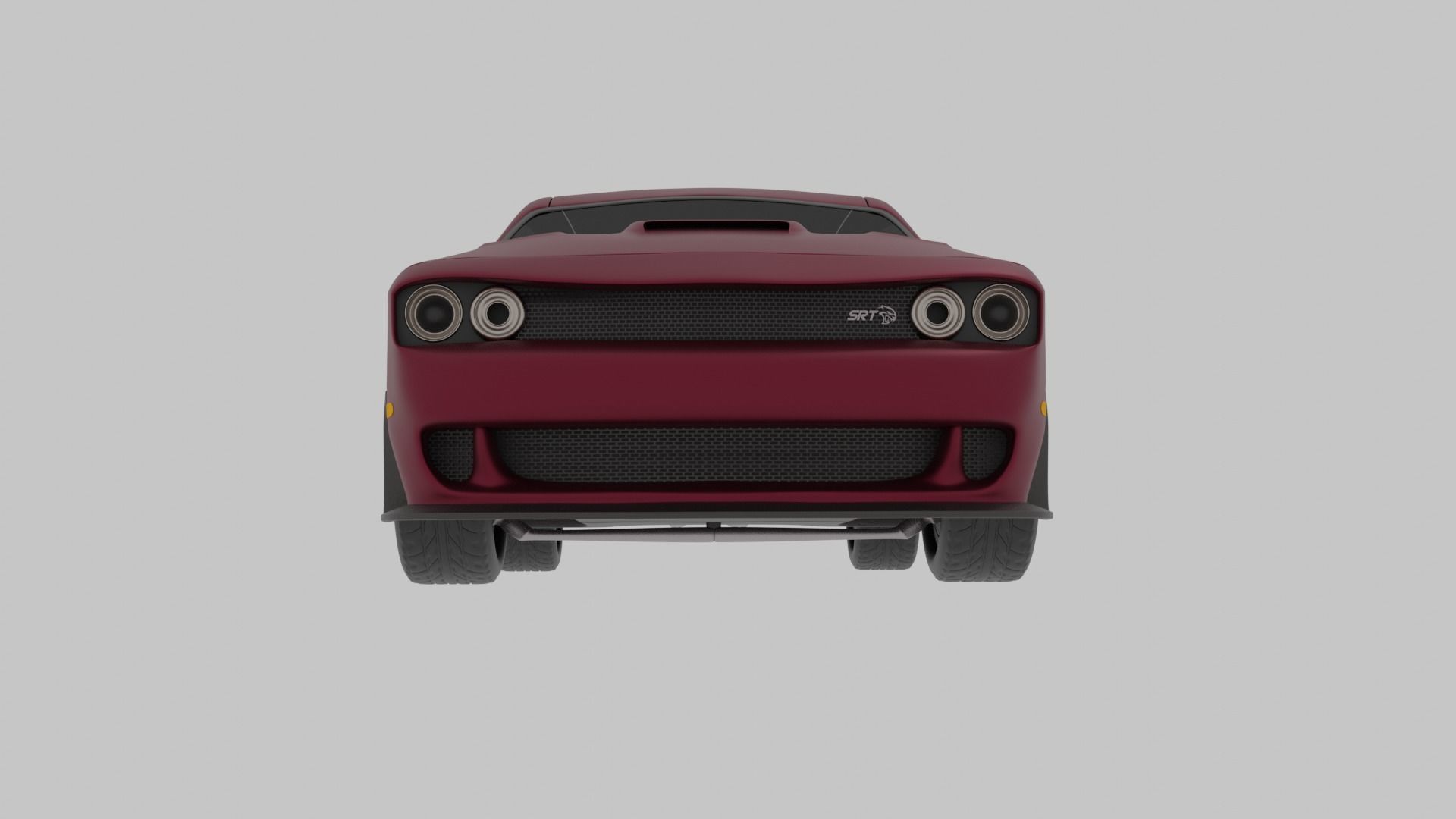 Dodge challenger SRT Hellcat with wheel animation 3D model_10