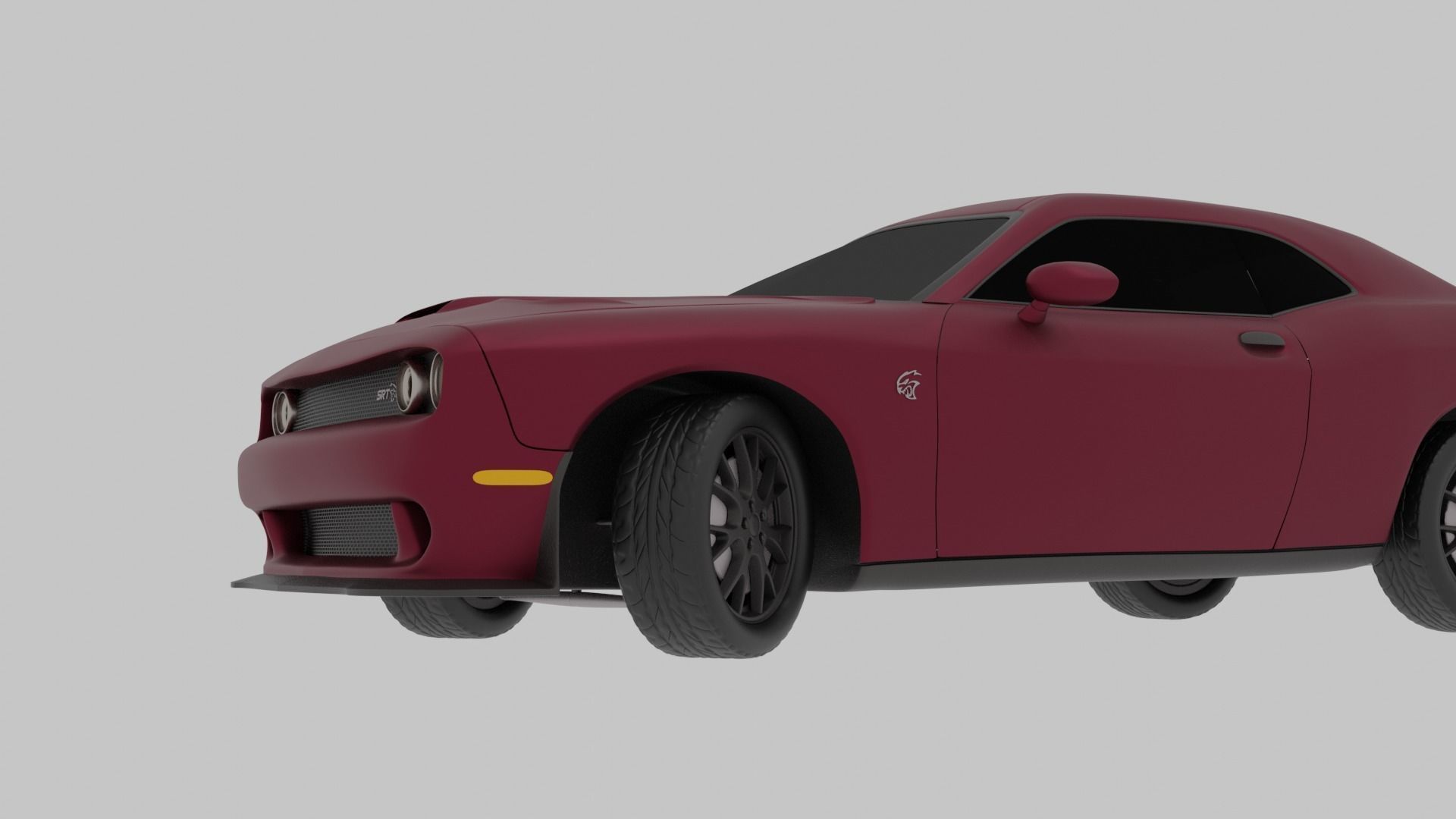 Dodge challenger SRT Hellcat with wheel animation 3D model_11
