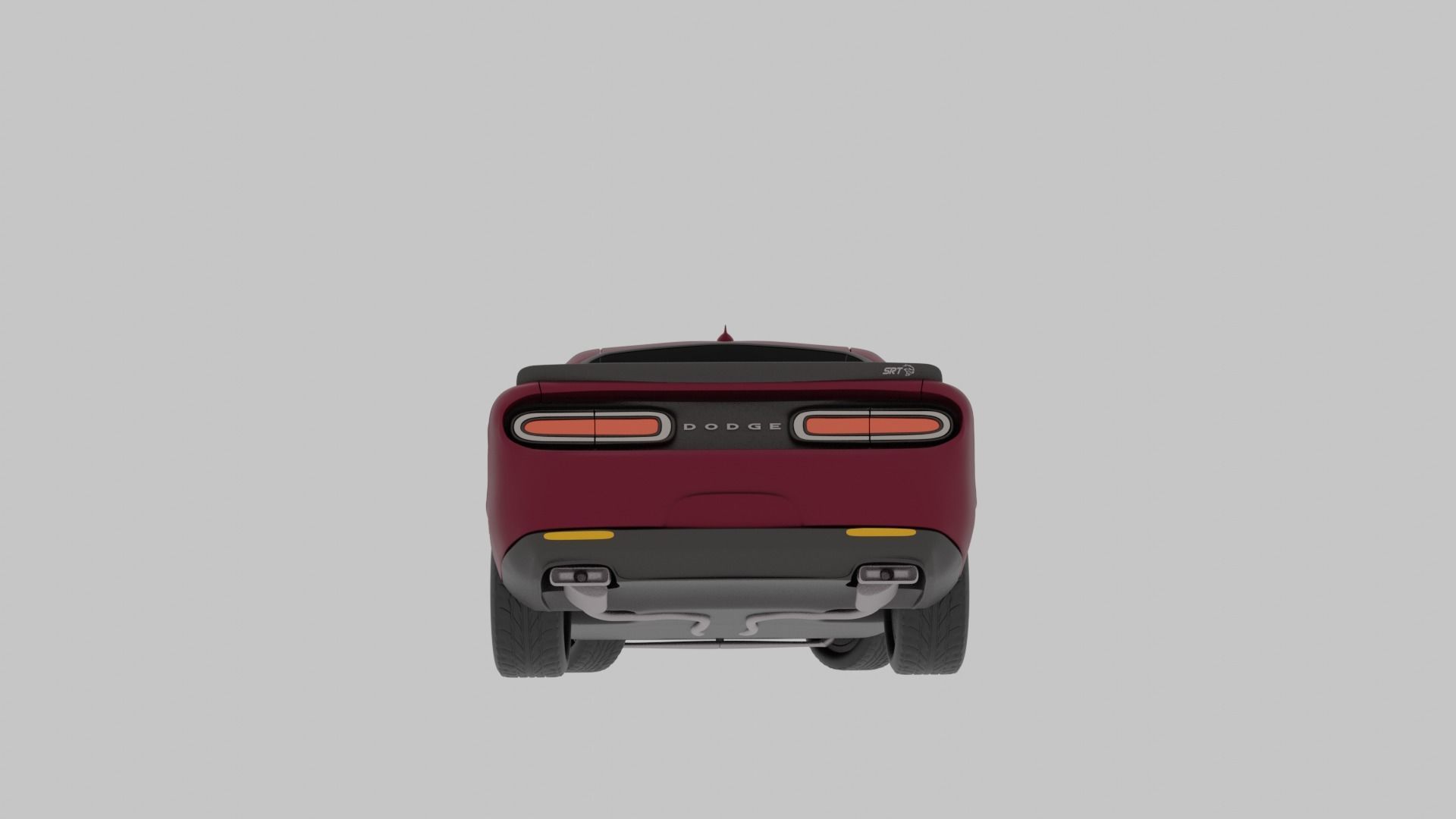 Dodge challenger SRT Hellcat with wheel animation 3D model_12