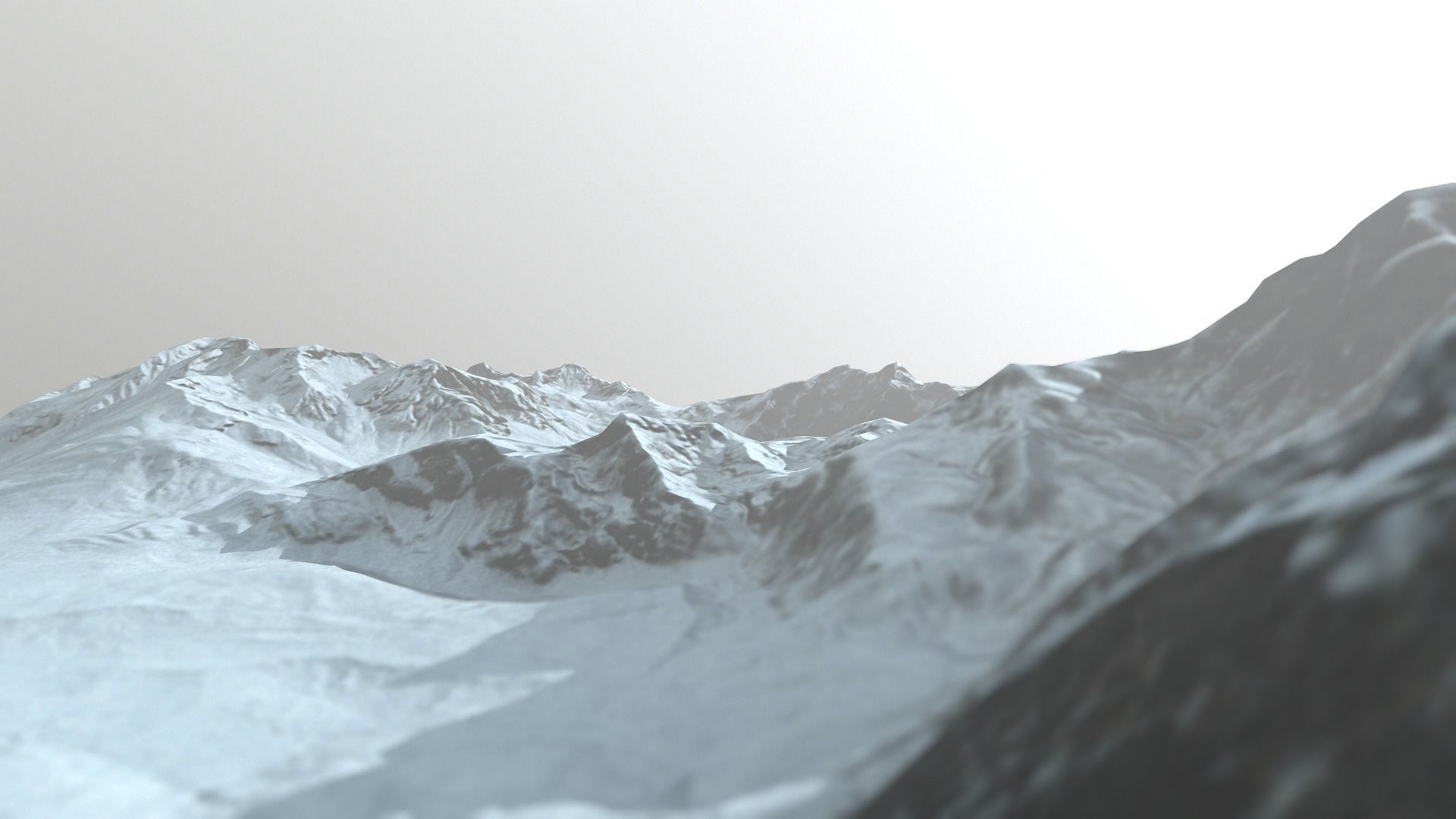 Snow Mountains Low-poly 3D model_3