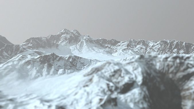 Snow Mountains Low-poly 3D model