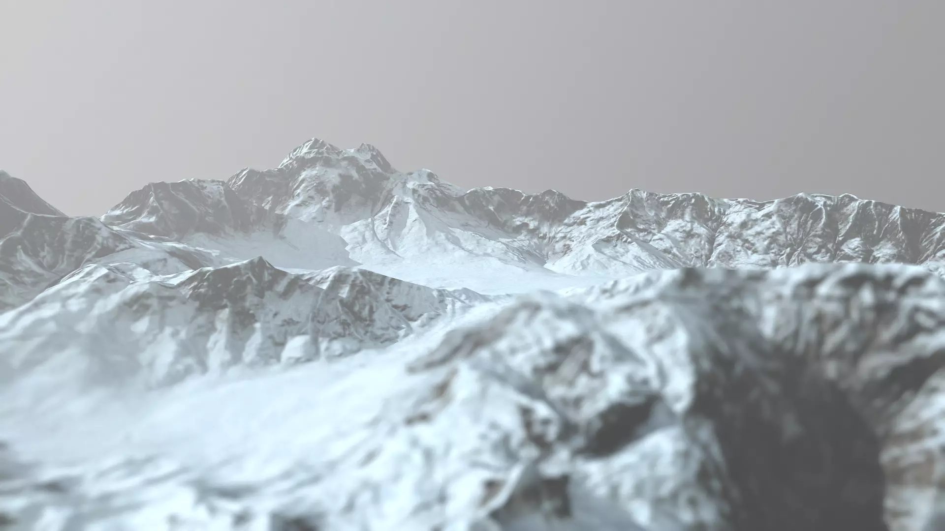 Snow Mountains Low-poly 3D model_0