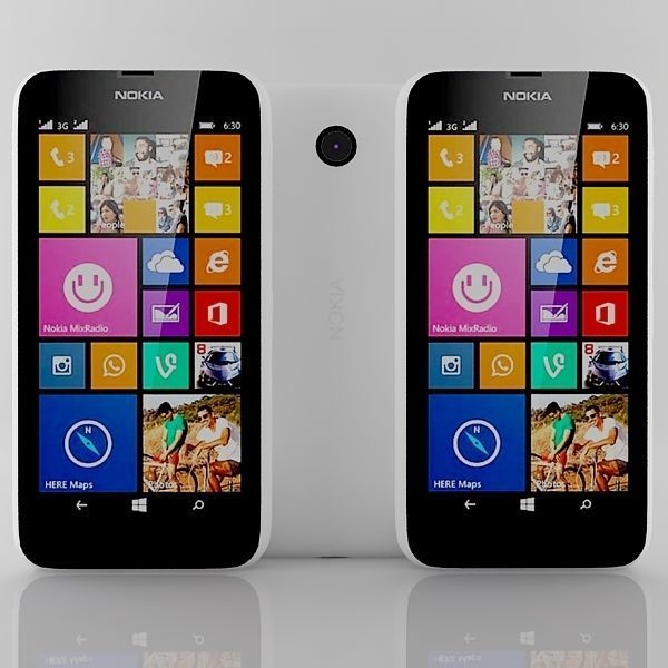 Nokia Lumia 630 635 Dual SIM White 3D model_3