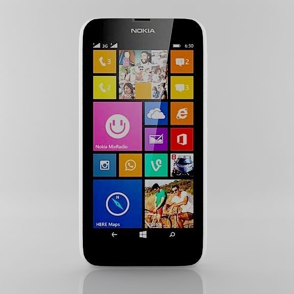 Nokia Lumia 630 635 Dual SIM White 3D model_4