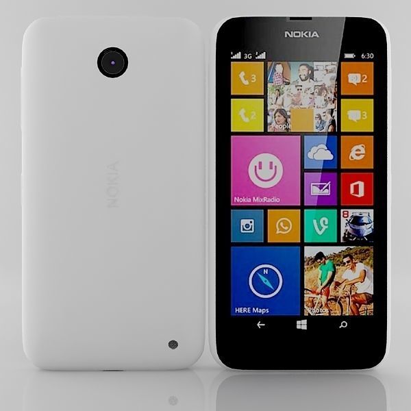 Nokia Lumia 630 635 Dual SIM White 3D model_1