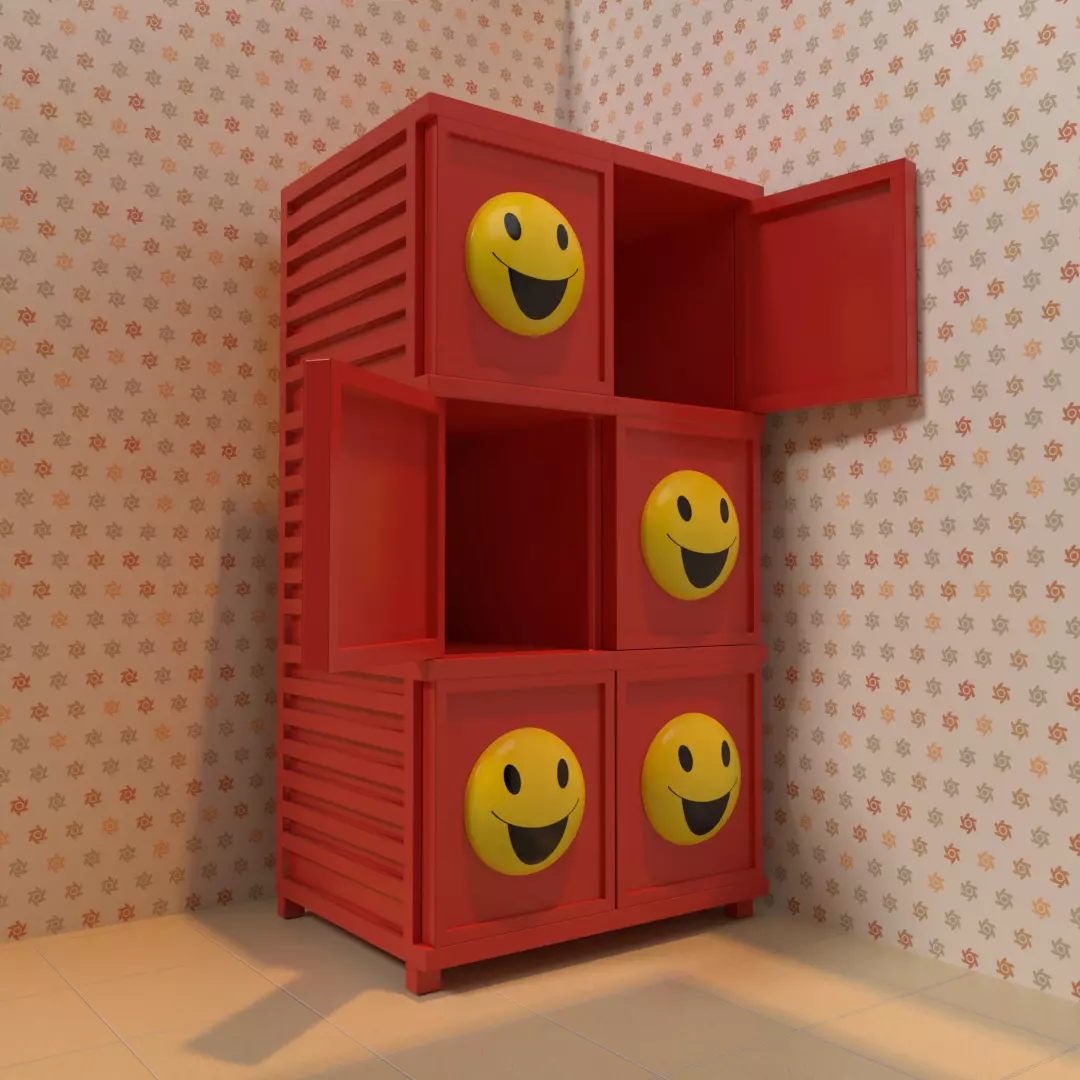 Realistic Plastic Cupboard Free 3D model