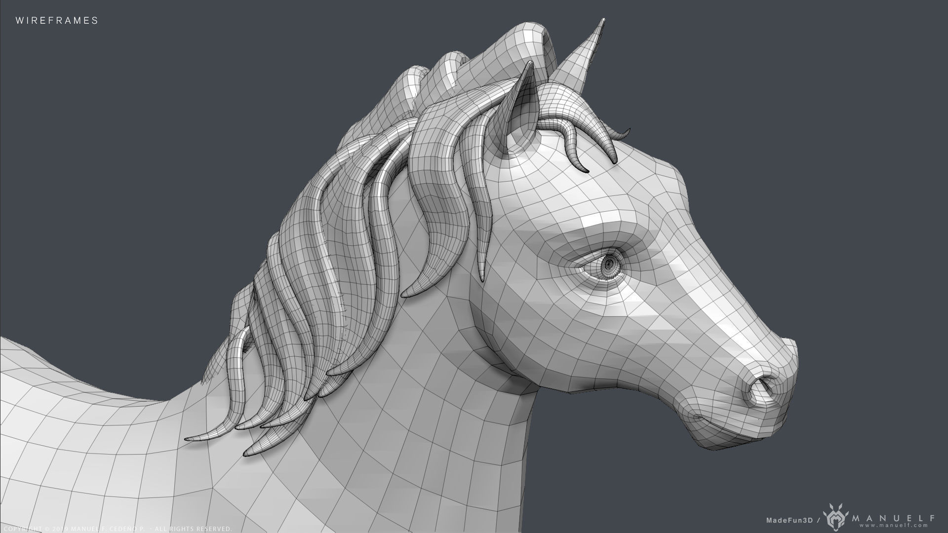 Stylized Cartoon Horse Low-poly 3D model_23
