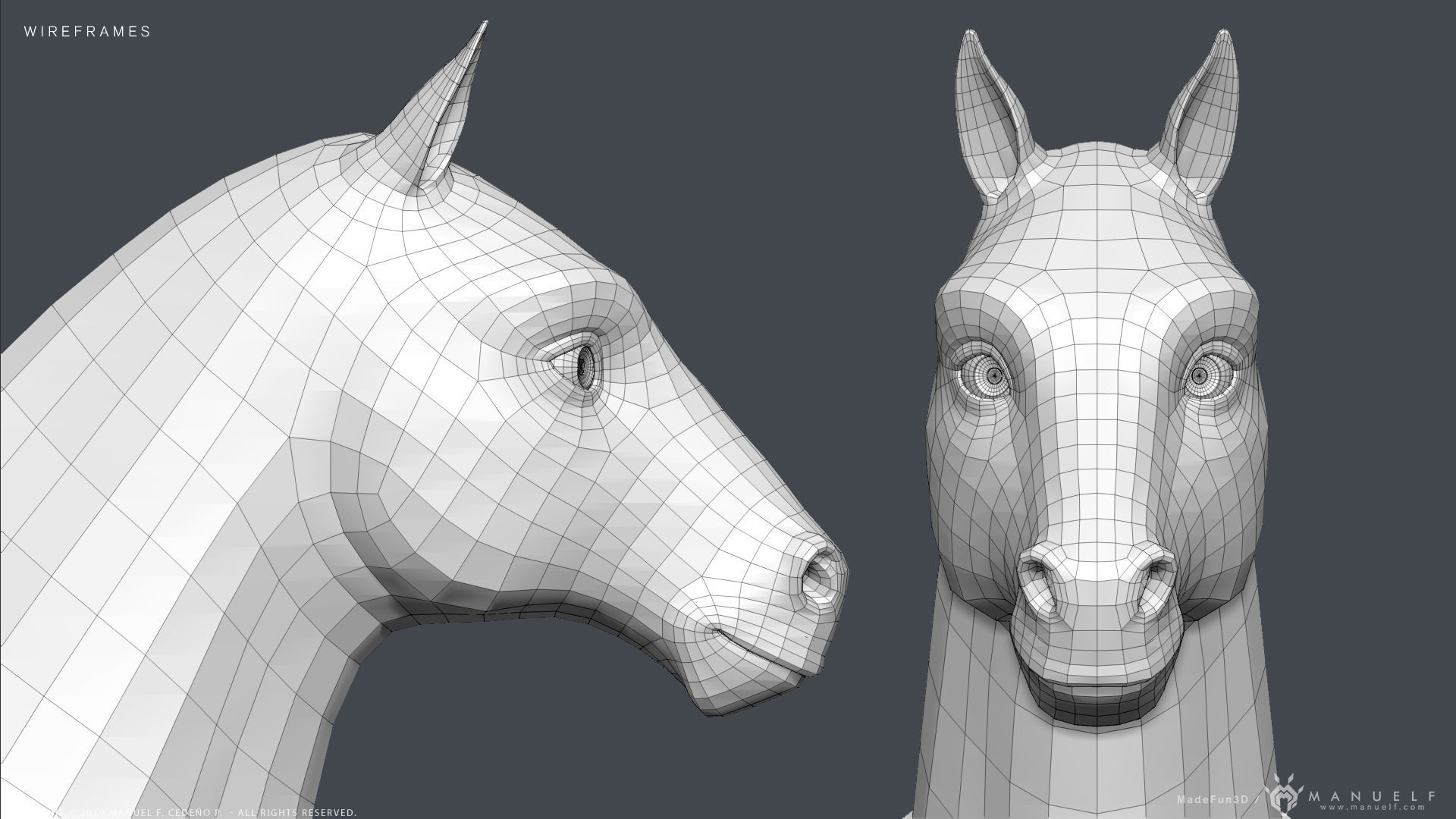 Stylized Cartoon Horse Low-poly 3D model_21