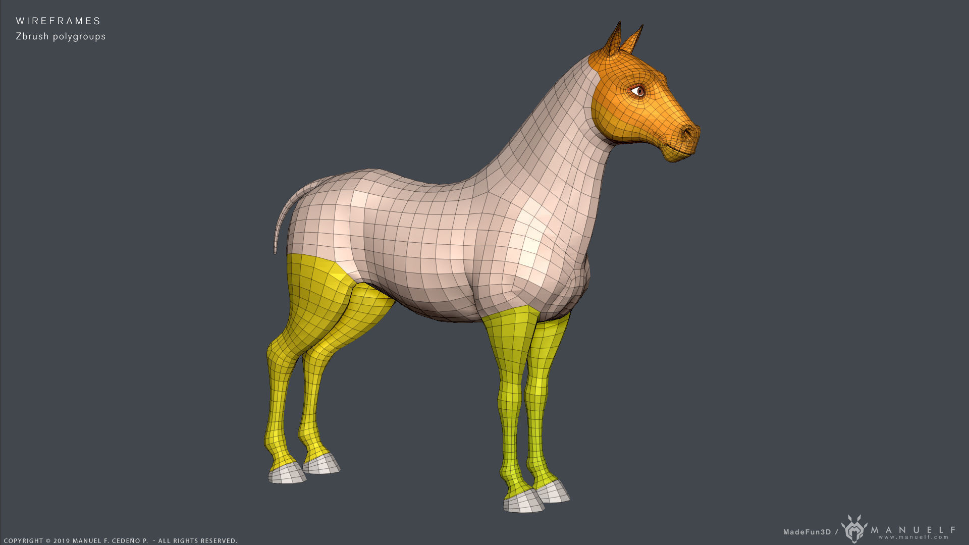 Stylized Cartoon Horse Low-poly 3D model_14