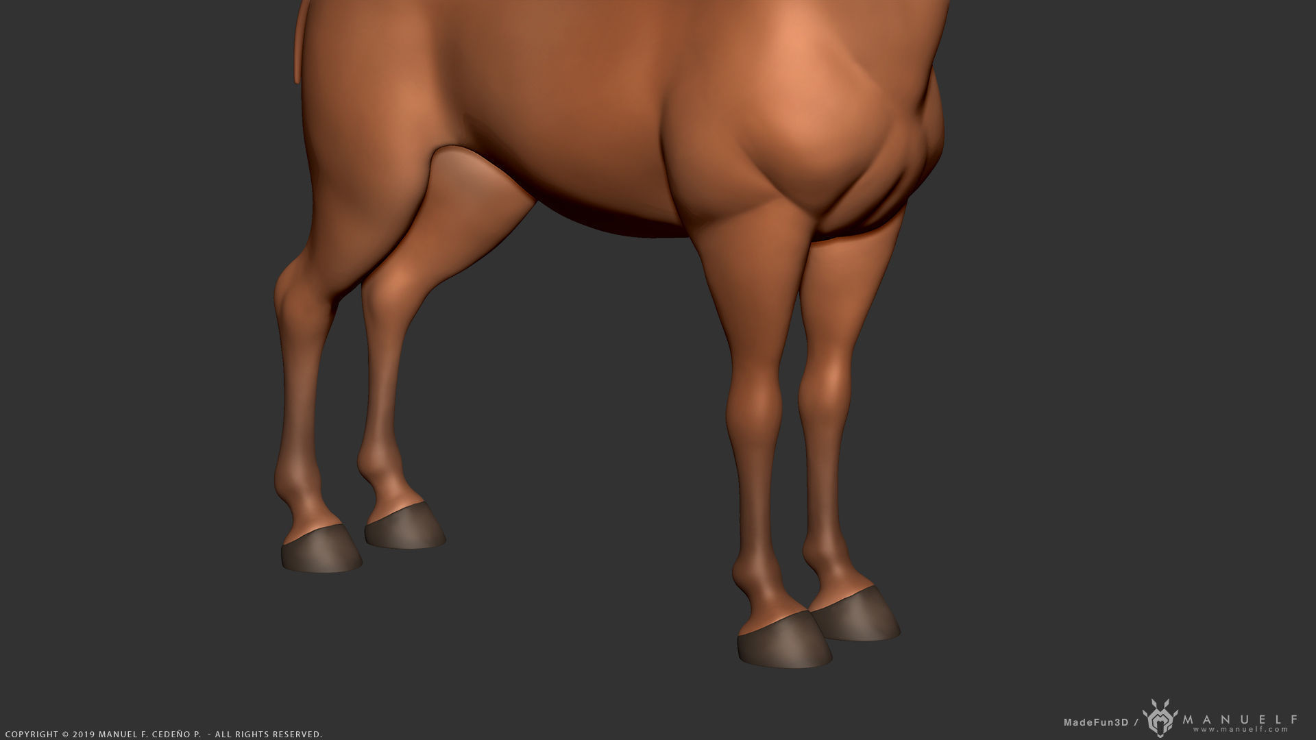 Stylized Cartoon Horse Low-poly 3D model_8