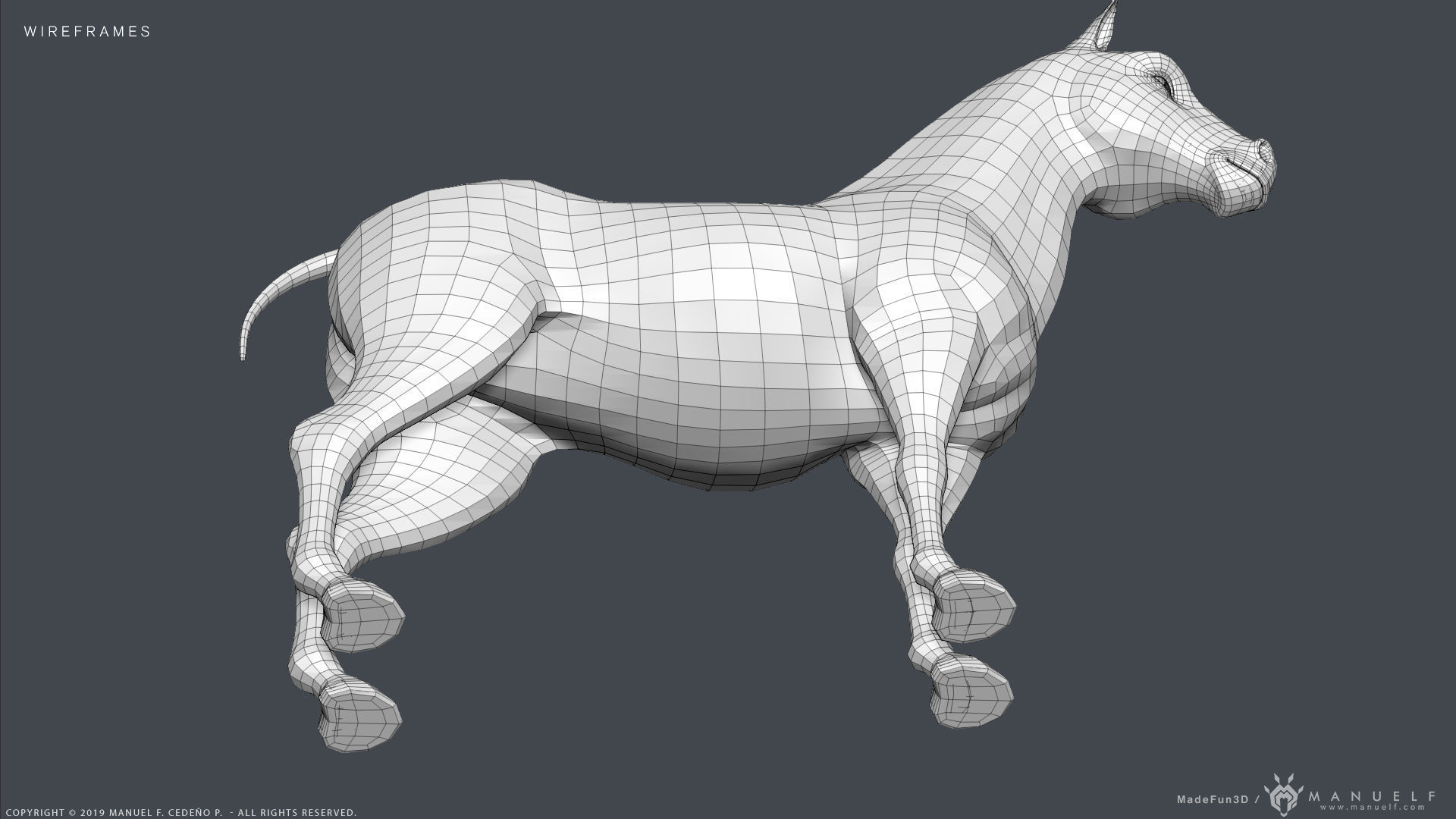 Stylized Cartoon Horse Low-poly 3D model_19