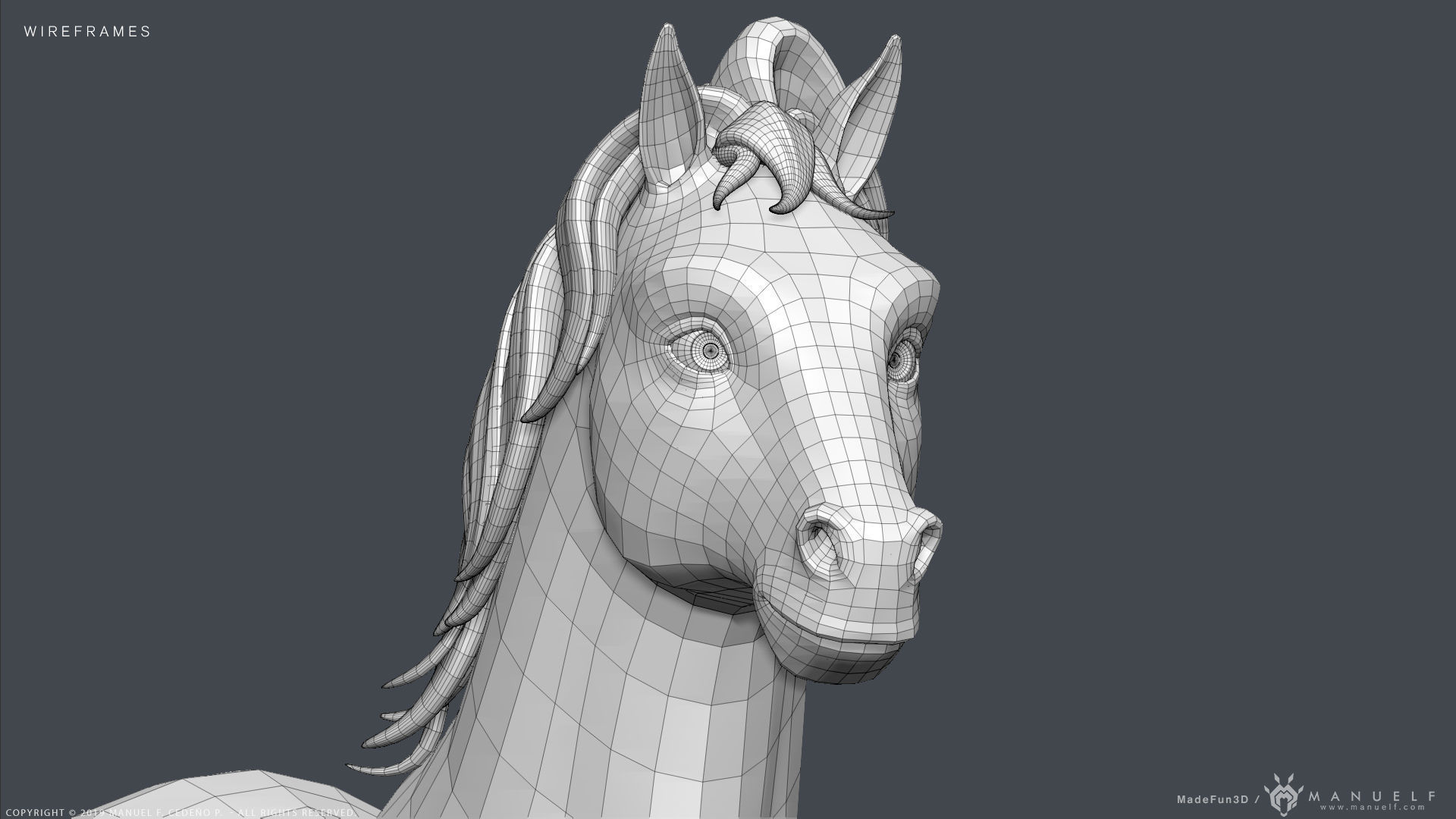 Stylized Cartoon Horse Low-poly 3D model_24