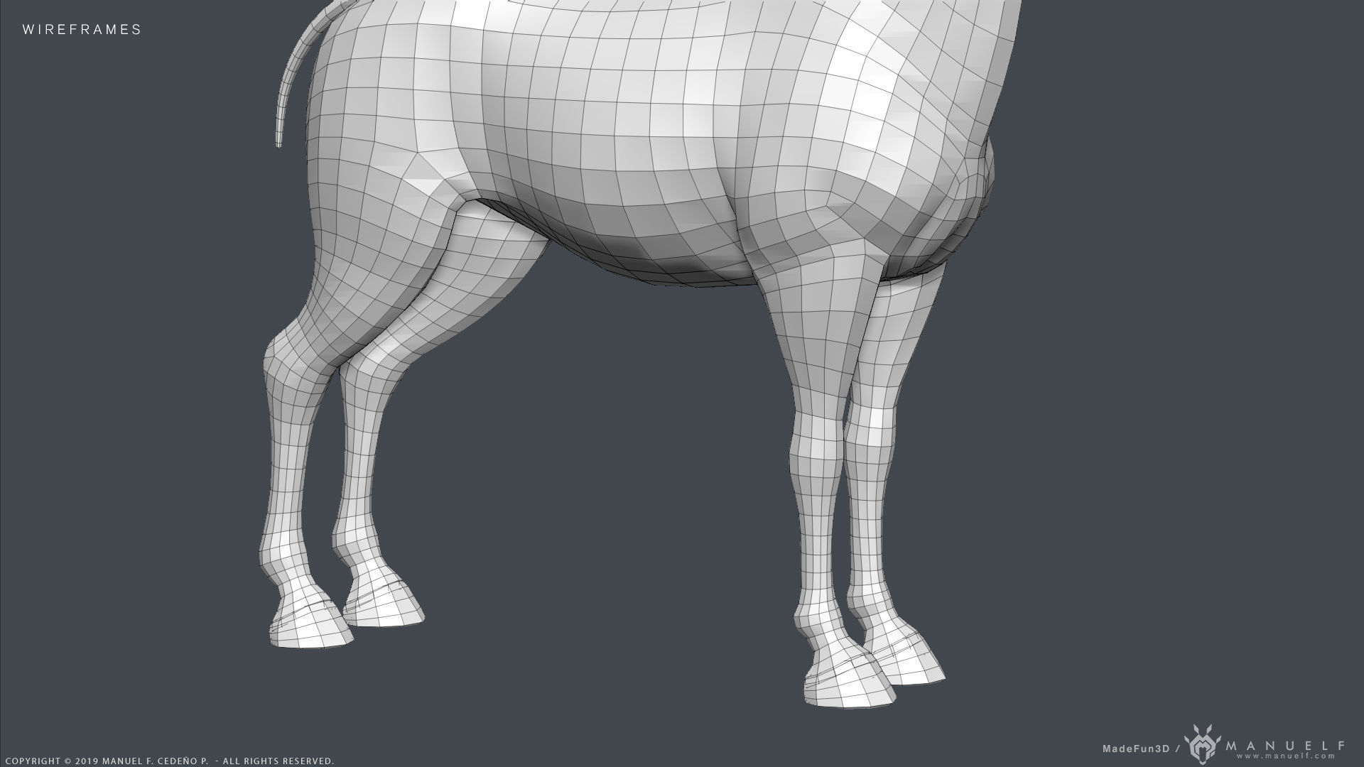 Stylized Cartoon Horse Low-poly 3D model_17