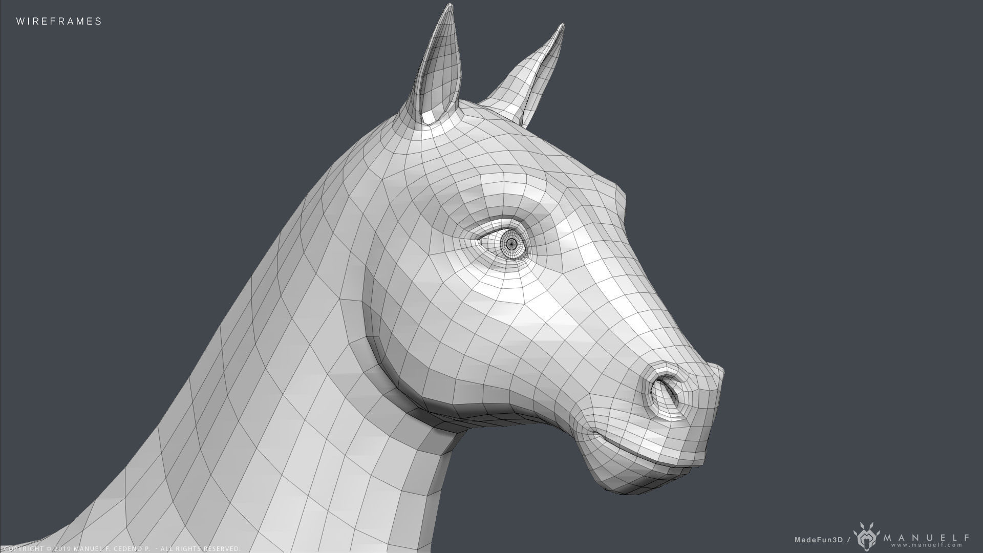 Stylized Cartoon Horse Low-poly 3D model_20