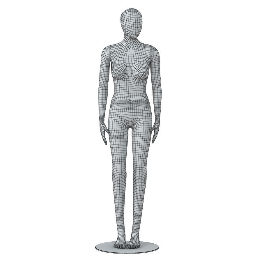 Faceless woman mannequin 26 3D model_5