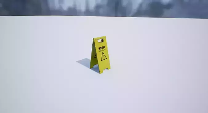Wet Floor Sign PBR Free low-poly 3D model