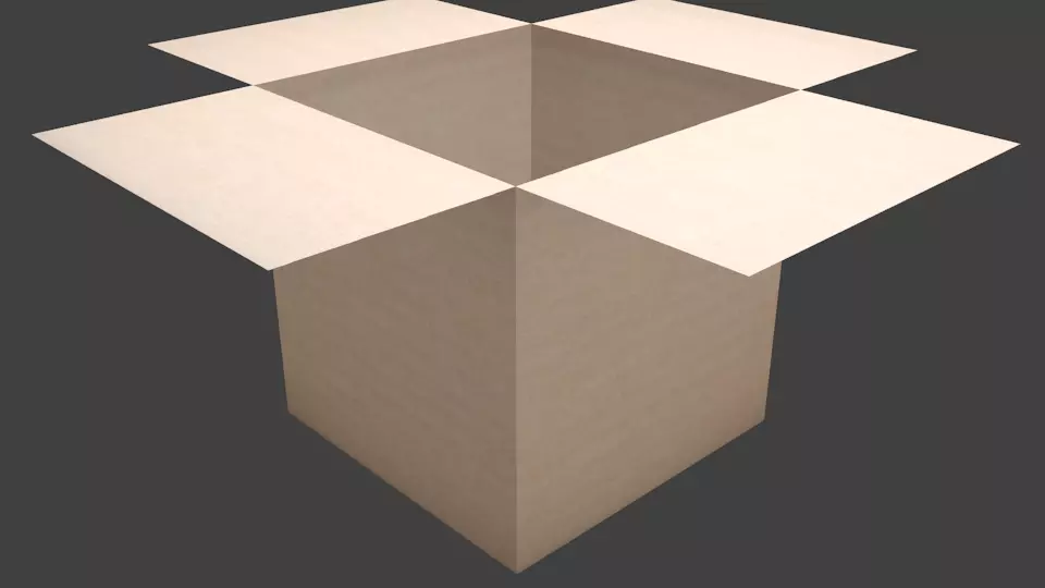 The box open cardboard Free 3D model