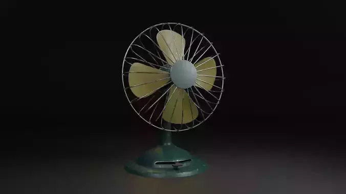 Low Poly Vintage Fan PBR 3D Model