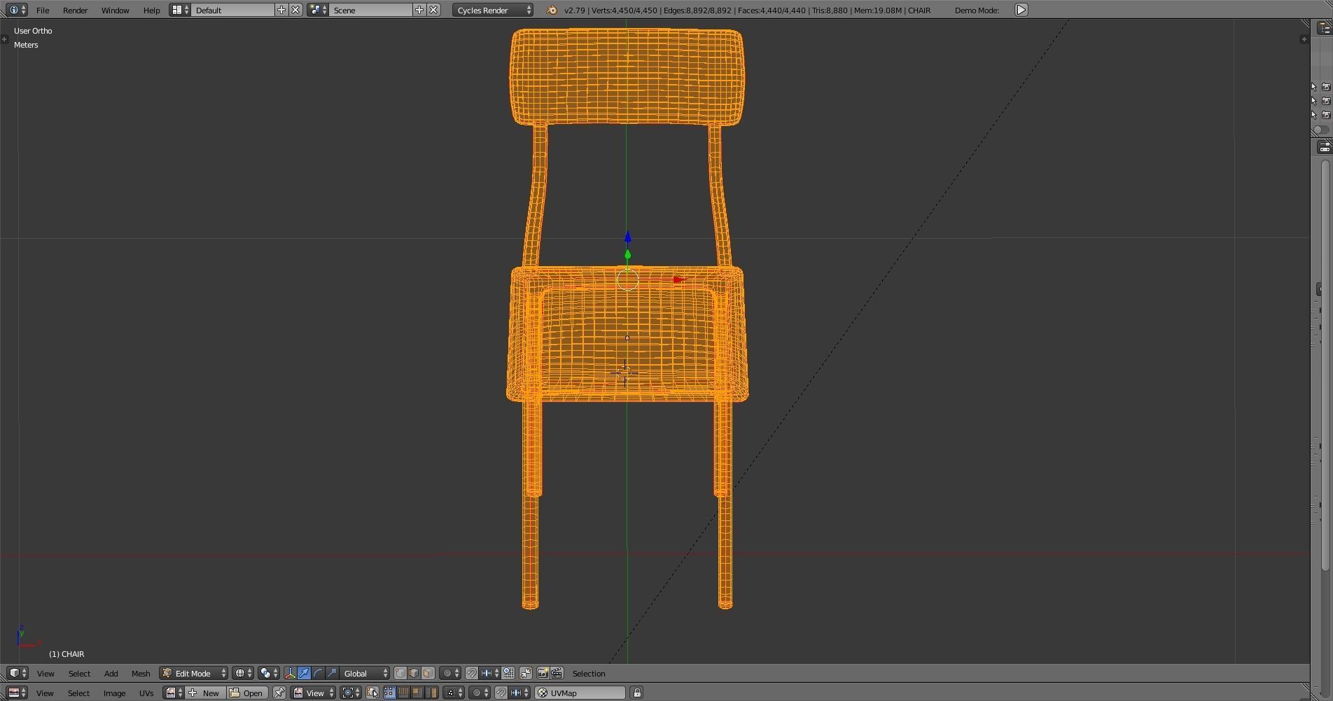 CHAIR Low-poly 3D model_7