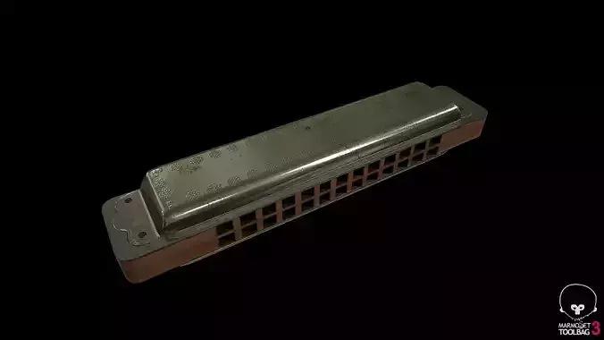 Lowpoly Vintage Harmonica