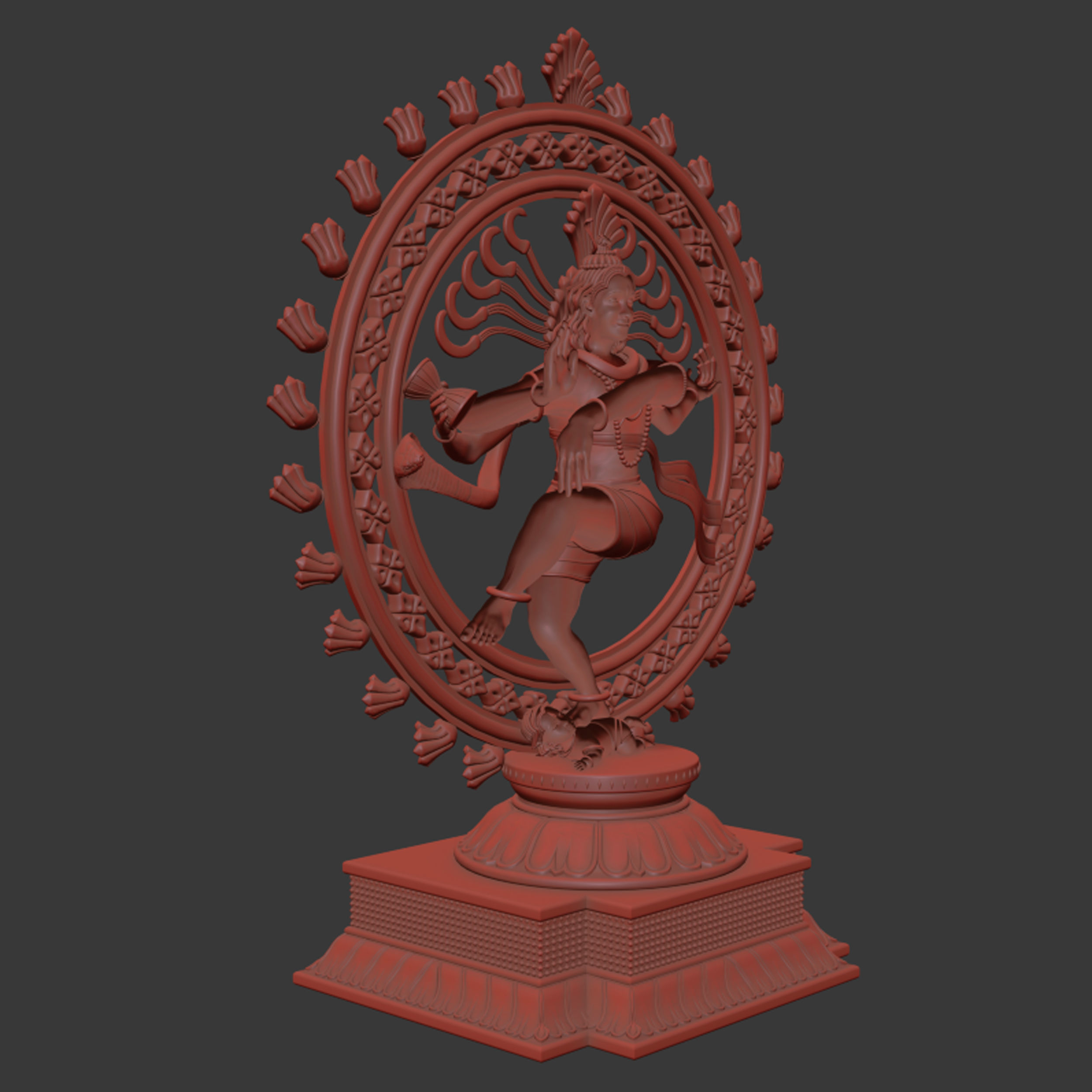 Shiva Nataraja 3D Sculpture 3D model_5
