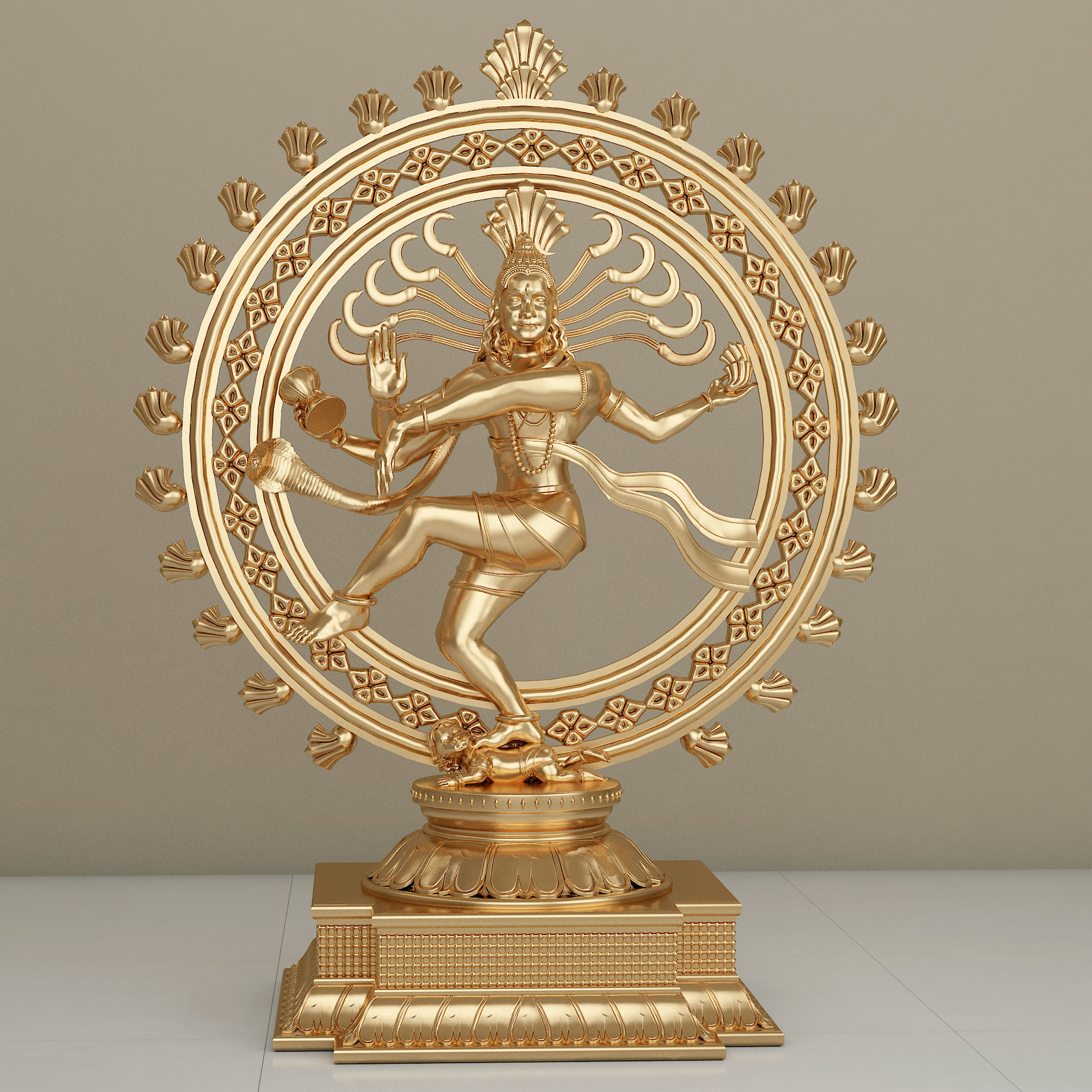 Shiva Nataraja 3D Sculpture 3D model_7