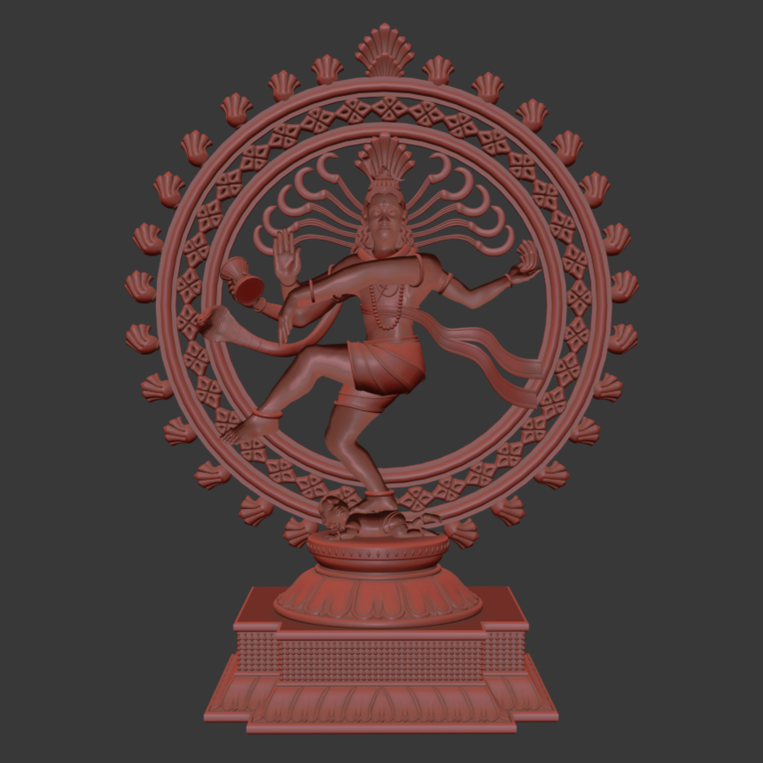 Shiva Nataraja 3D Sculpture 3D model_4