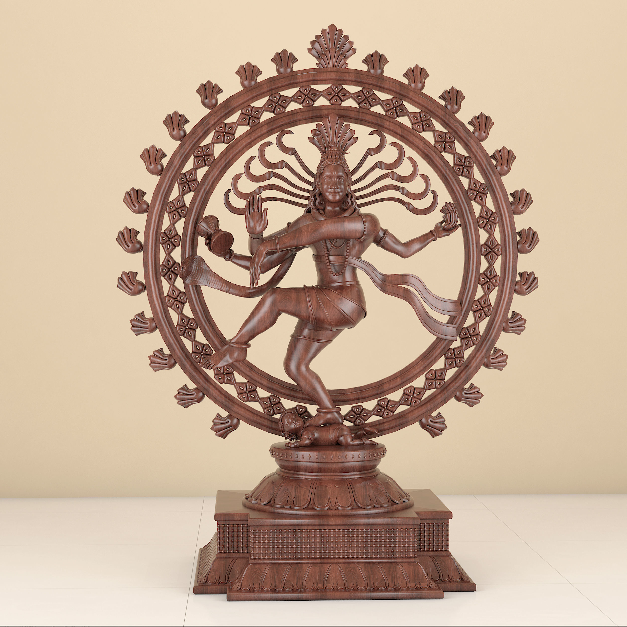 Shiva Nataraja 3D Sculpture 3D model_9